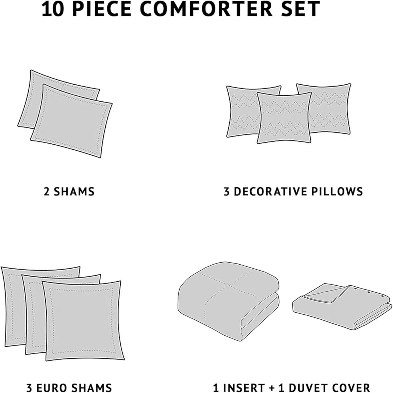 Madison Park Signature Shades of Grey Textured Comforter Set