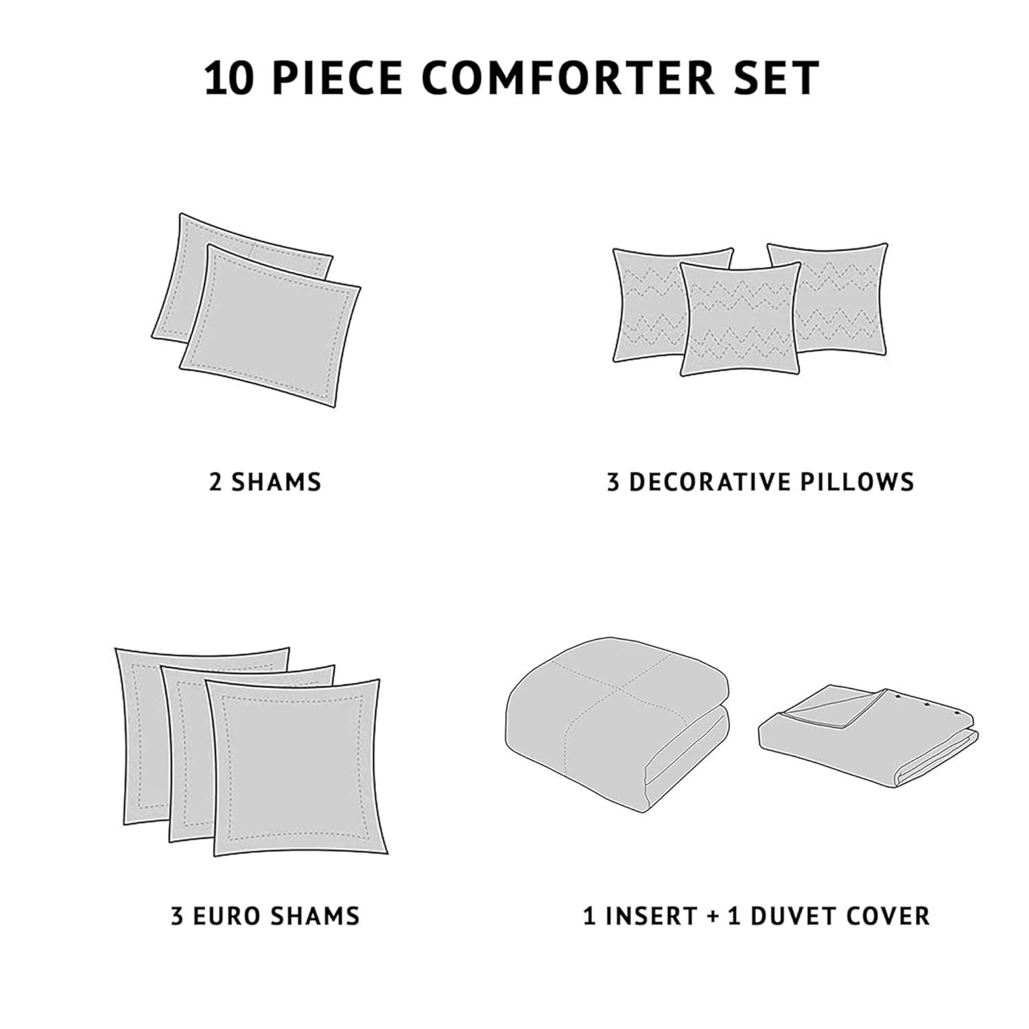 Madison Park Signature Shades of Grey Textured Comforter Set