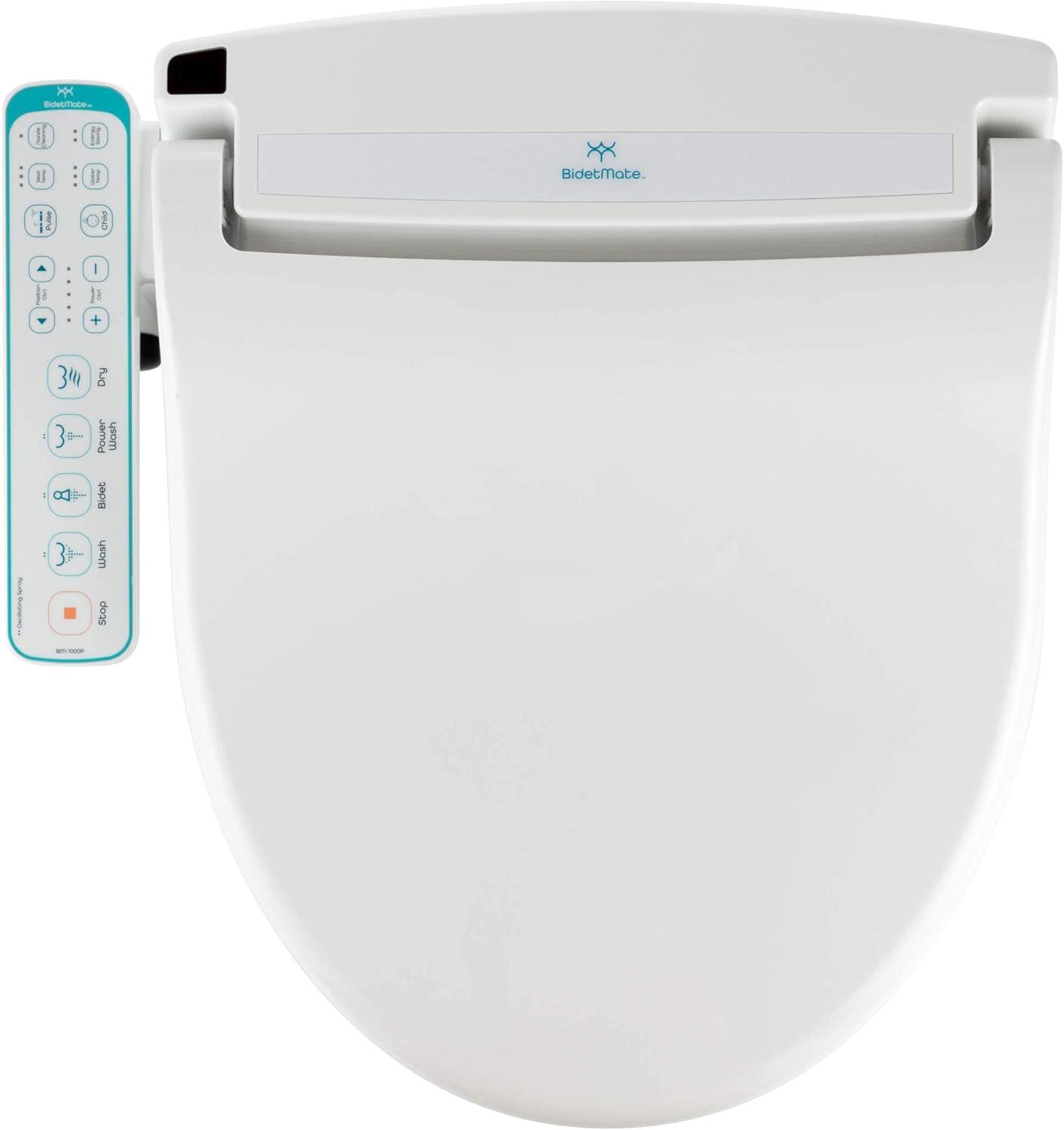 BidetMate 1000 Series Japanese Toilet Seat with Heated Bidet & Control Panel, Elongated