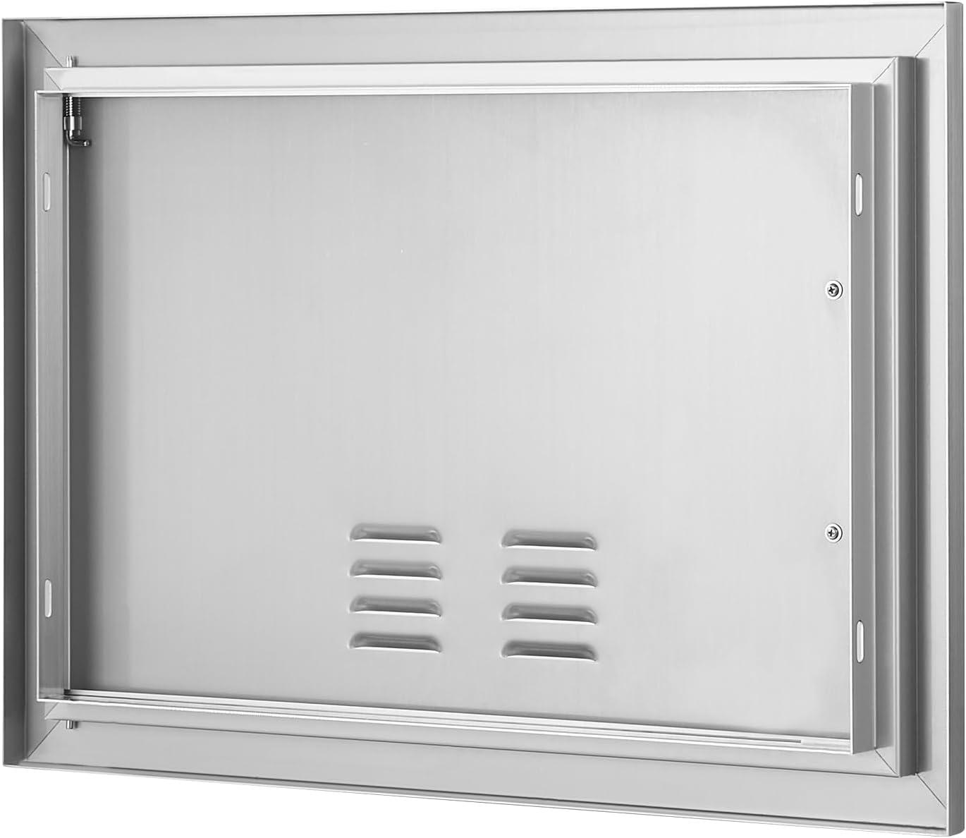 Stainless Steel 24" x 17" Outdoor BBQ Access Door with Vents