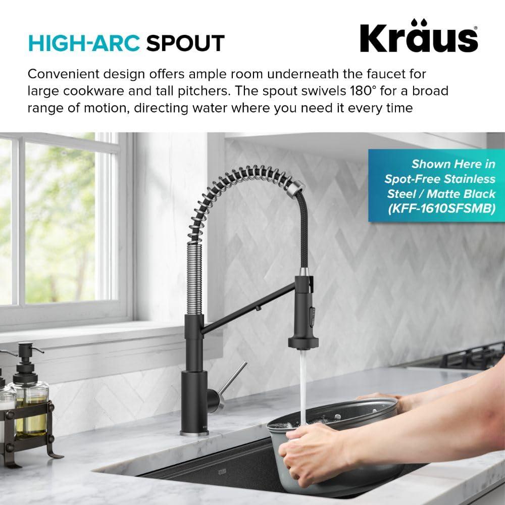 KRAUS Bolden 2-in-1 Commercial Style Pull-Down Single Handle Water Filter Kitchen Faucet for Reverse Osmosis or Water Filtration System