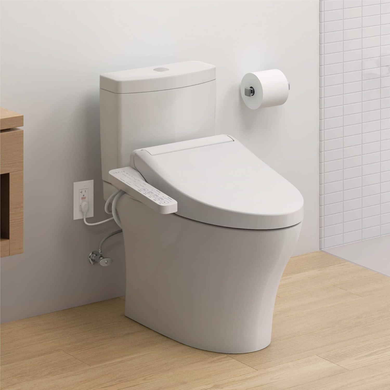 Sedona Beige Modern Electric Bidet Toilet Seat with Eco-Friendly Features