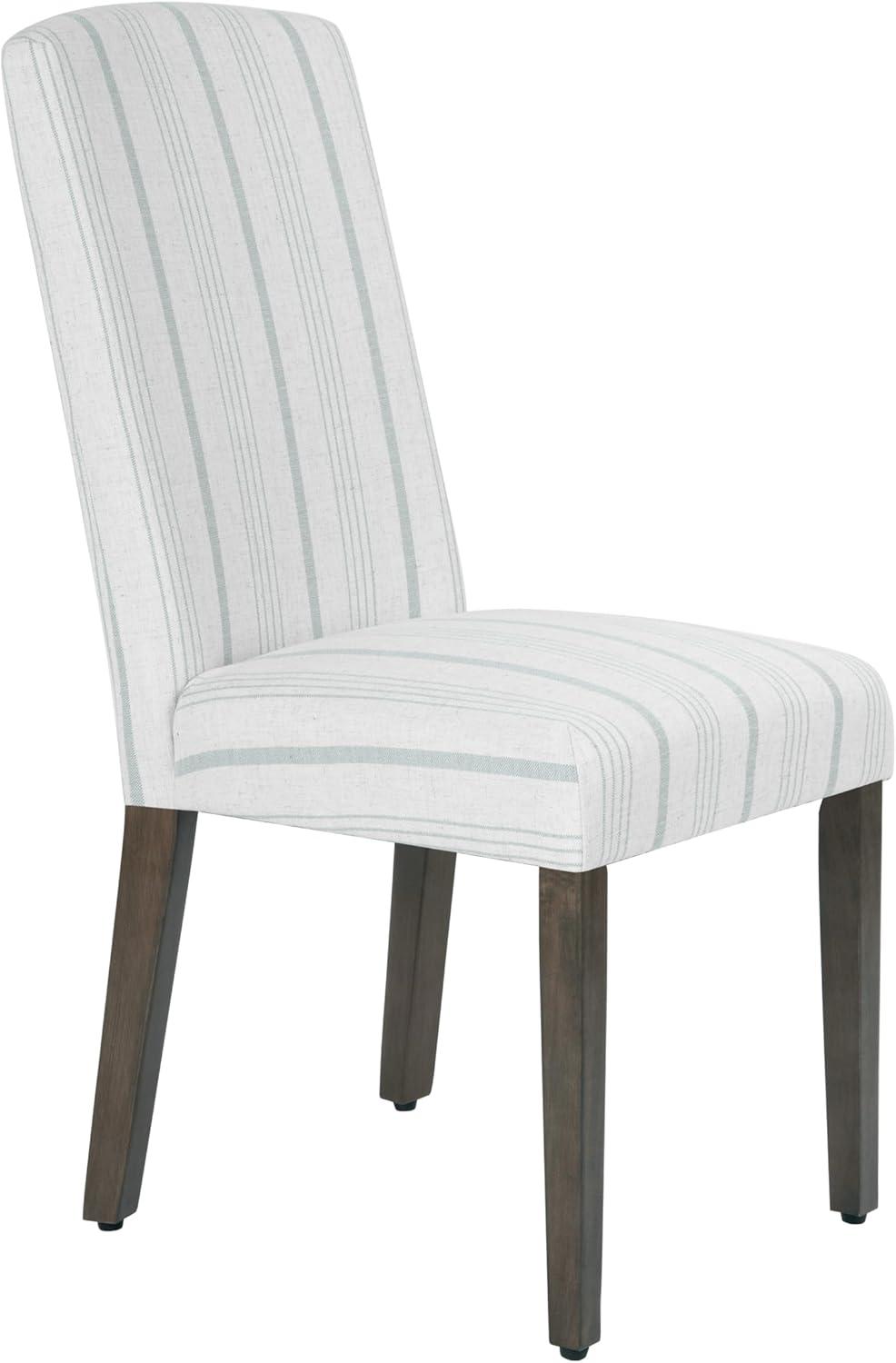 HomePop Set of 2 Classic Parsons Dining Chairs Dove Gray Stripe: Upholstered, Foam-Filled, Wood Legs