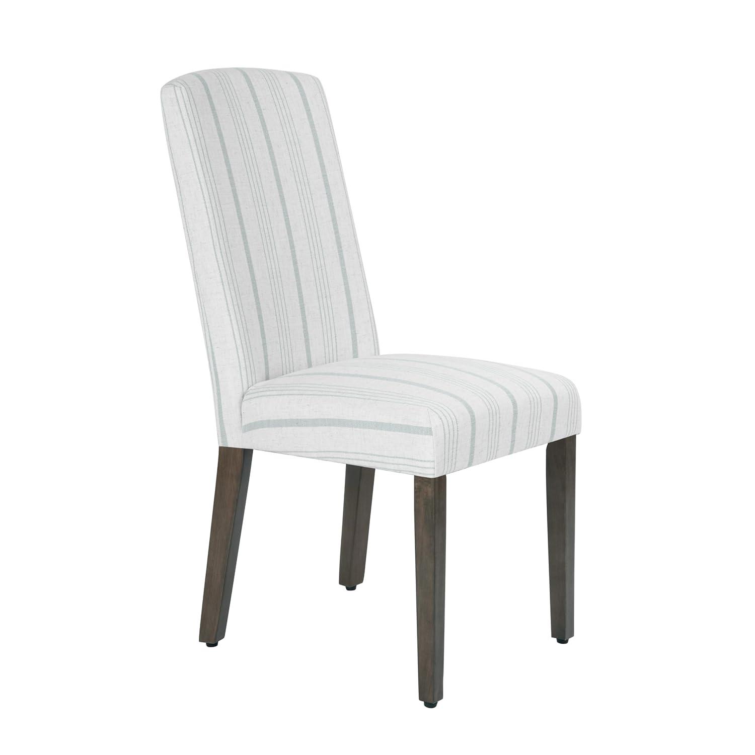 HomePop Set of 2 Classic Parsons Dining Chairs Dove Gray Stripe: Upholstered, Foam-Filled, Wood Legs
