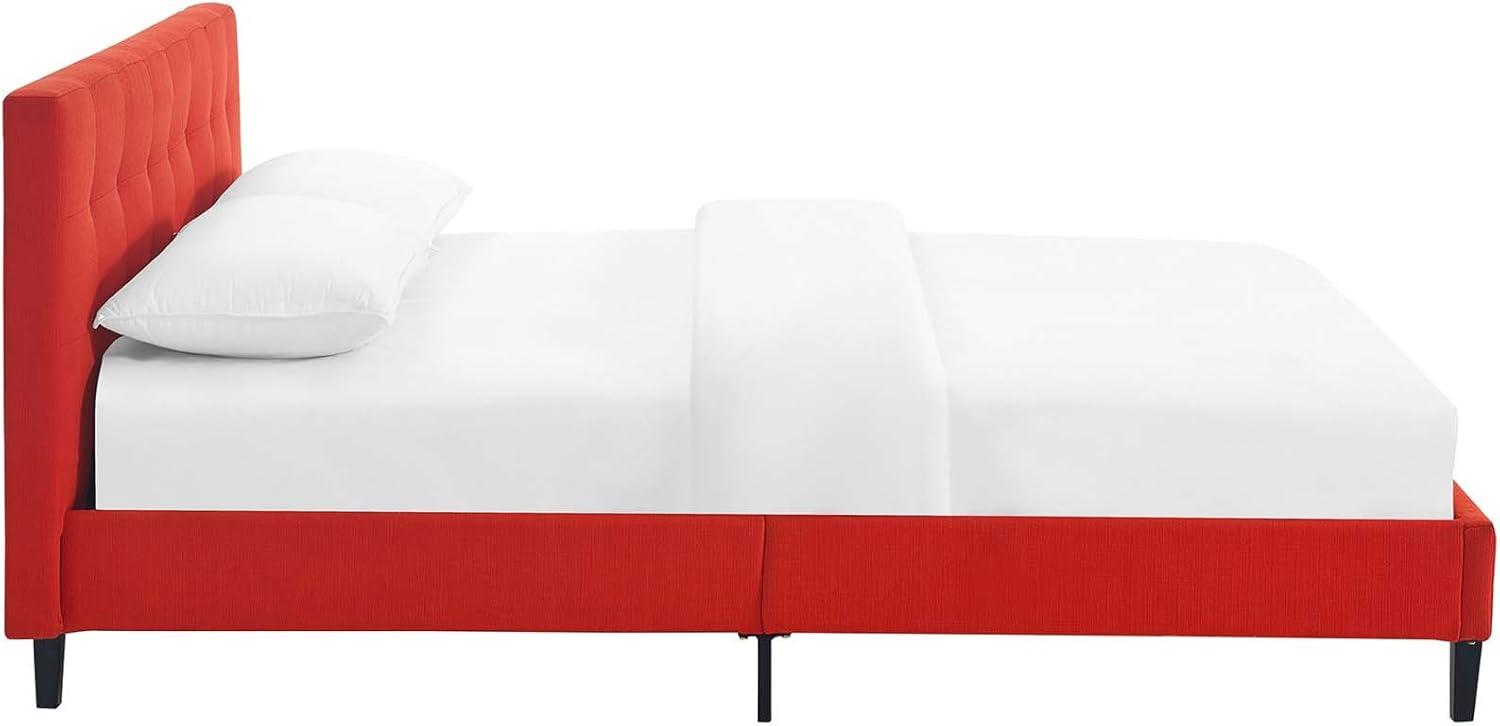 Modway Linnea Full Modern Polyester Fabric and Wood Bed in Atomic Red