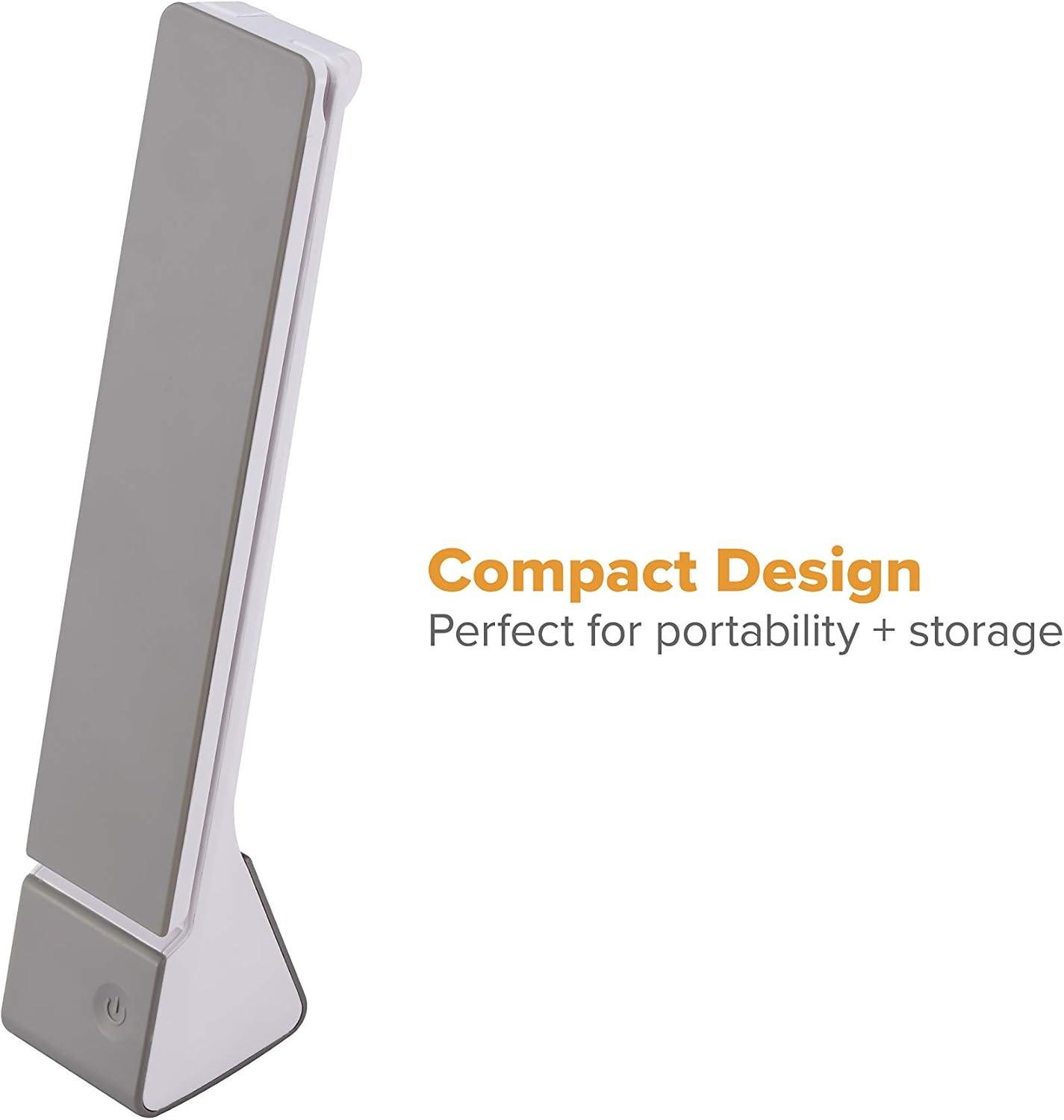 Bostitch Office Rechargeable Battery Led Desk Lamp, 3 Color Temperatures, Flip Open, Gray (KT-VLED1810-GRAY)