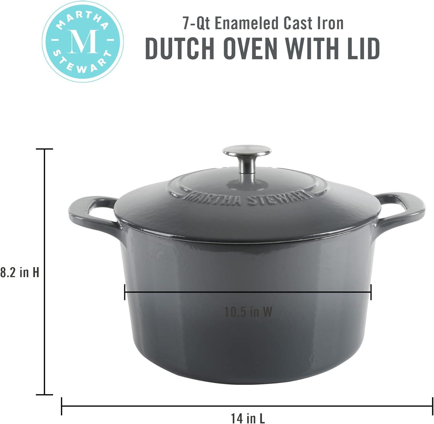 Martha Stewart Martha Stewart Gatwick 7 qt. Cast Iron Round Dutch Oven with Lid