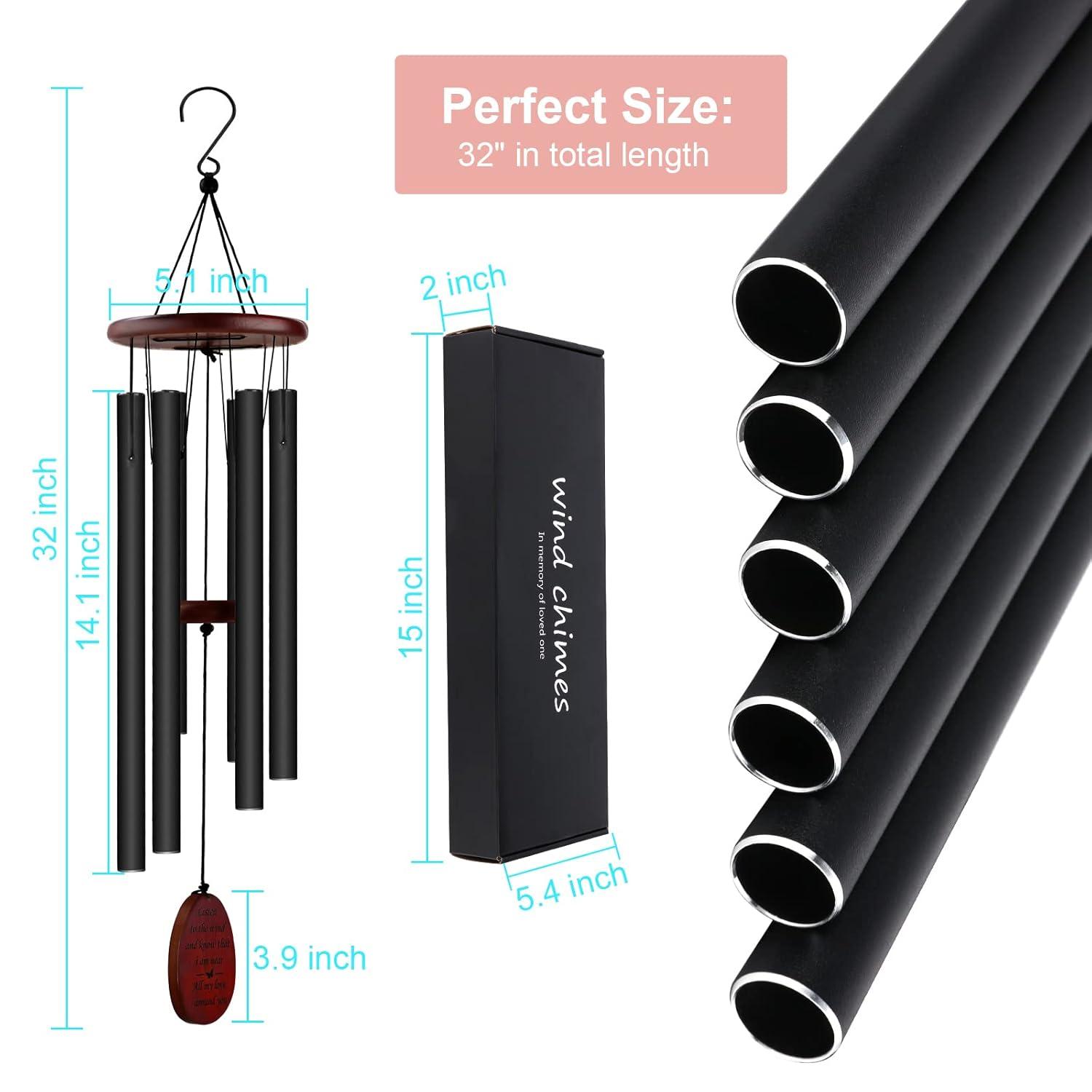 Sympathy Gifts for Loss of Loved One 32" Memorial Wind Chimes for Loss of Loved One Bereavement Condolence Gifts Sympathy Windchimes Memory Wind Chime with Memorial Card