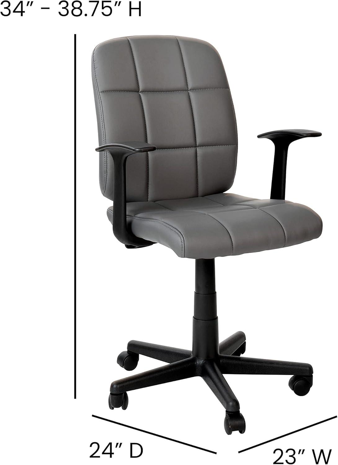ColorLife Bonavant Mid-Back Quilted Vinyl Swivel Task Office Chair