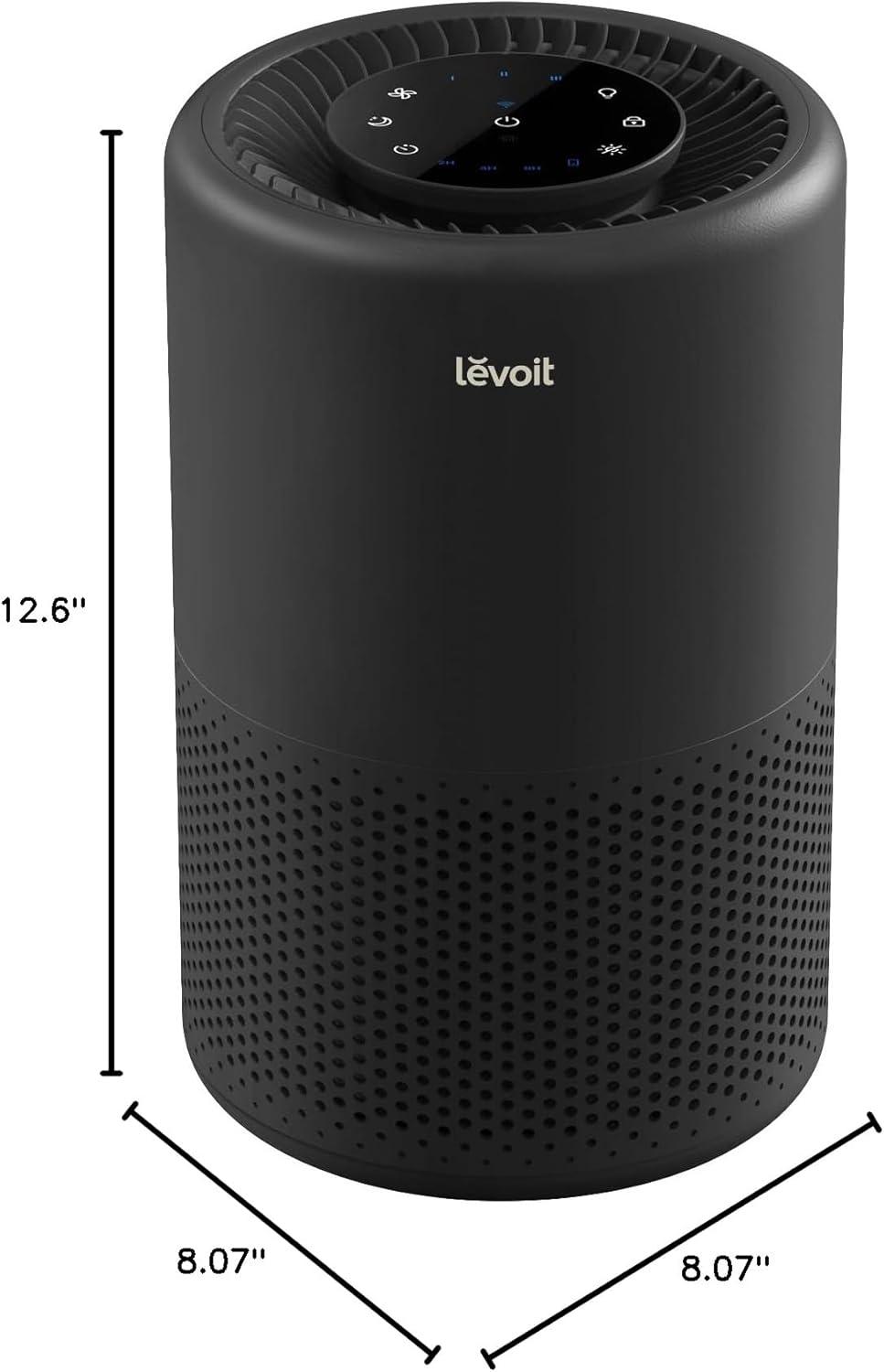 Black HEPA Smart Air Purifier with Alexa and Google Assistant