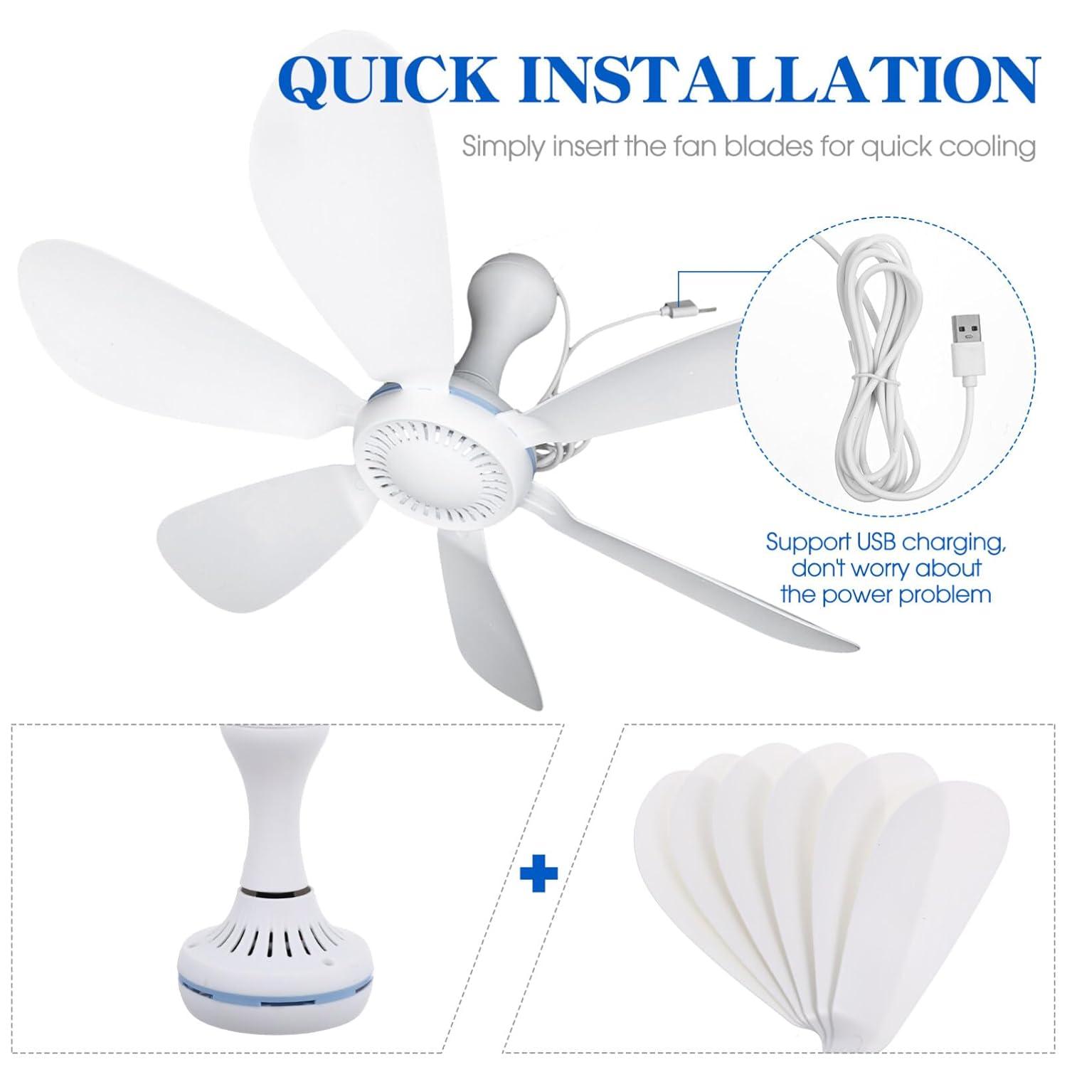 Outdoor Camping Ceiling Fan Tent Fan Hanging Fan Usb Powered Tent Canopy Fan