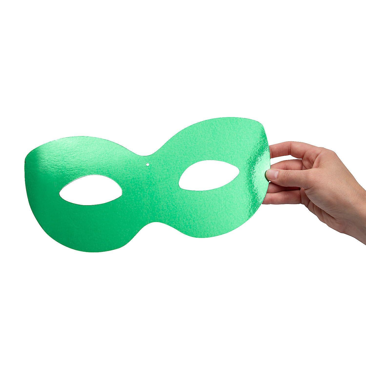 Assorted Metallic Foil Mardi Gras Mask Wall Cutouts - 12 Pieces