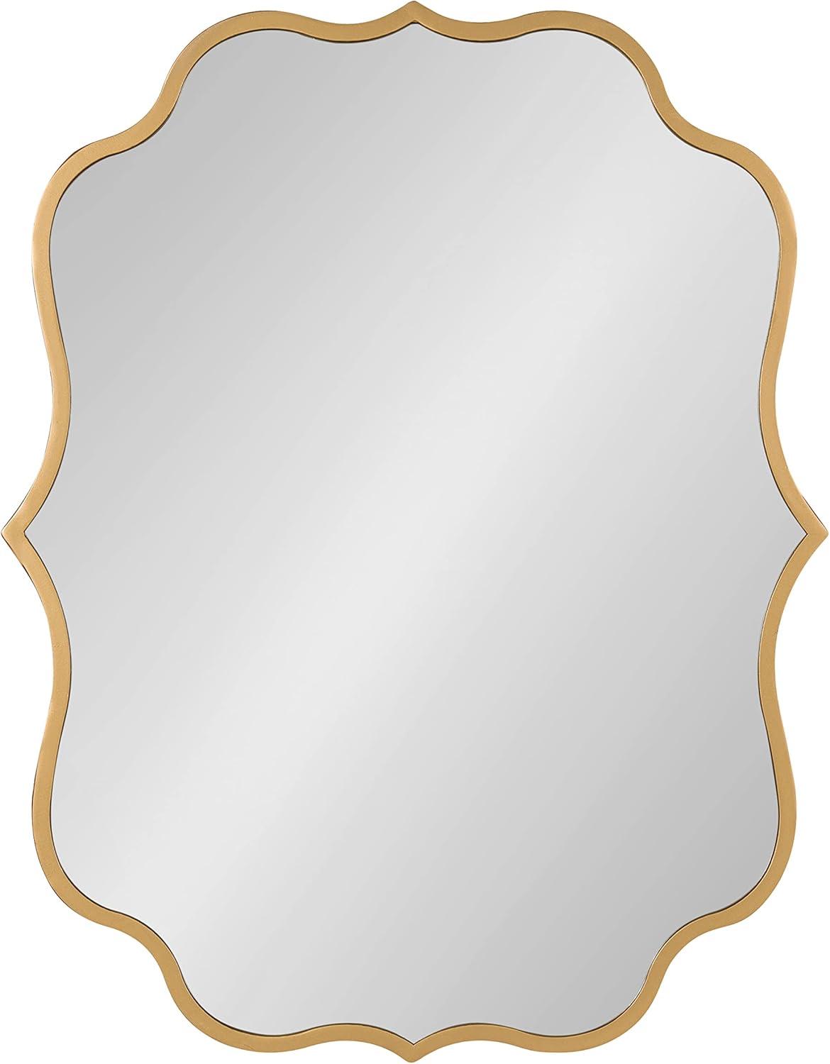 24" x 30" Higby Framed Wall Mirror Gold - Kate & Laurel All Things Decor: Scalloped, Decorative, Modern Style