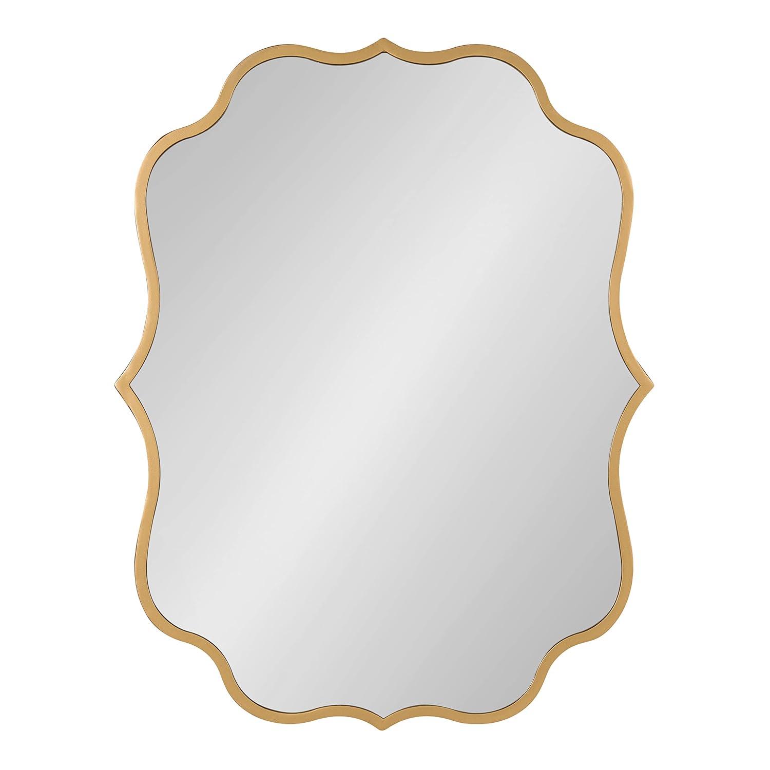 24" x 30" Higby Framed Wall Mirror Gold - Kate & Laurel All Things Decor: Scalloped, Decorative, Modern Style