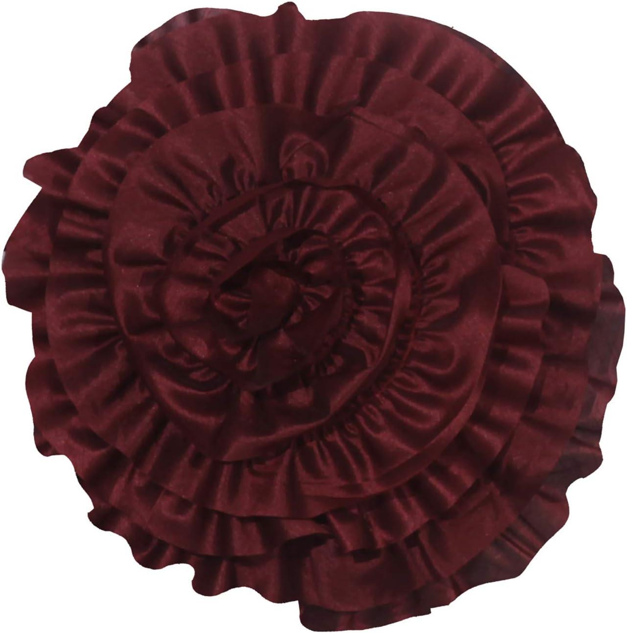 King Size 7 Piece Burgundy Brown Embroidery Soft Bedding Comforter Set