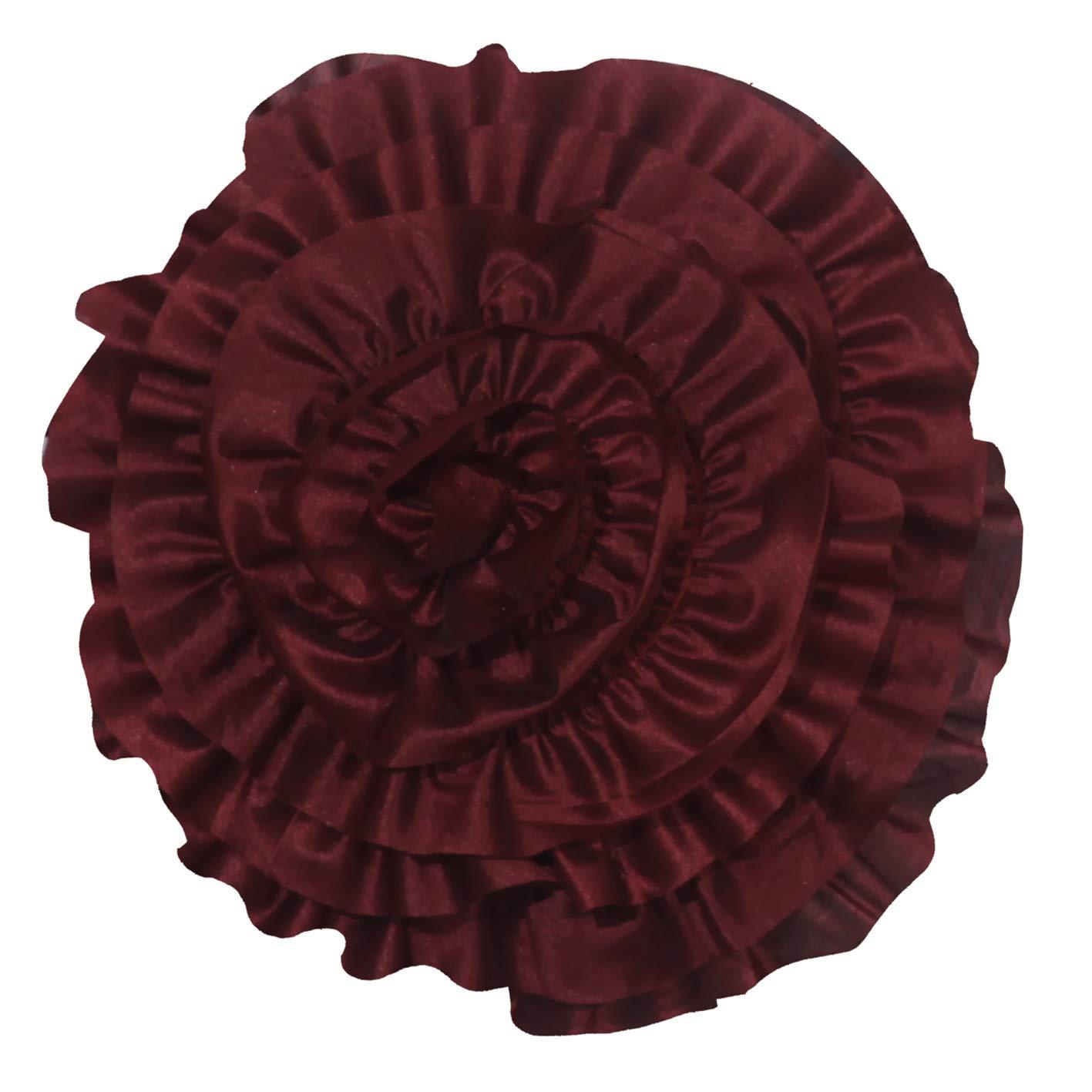 King Size 7 Piece Burgundy Brown Embroidery Soft Bedding Comforter Set