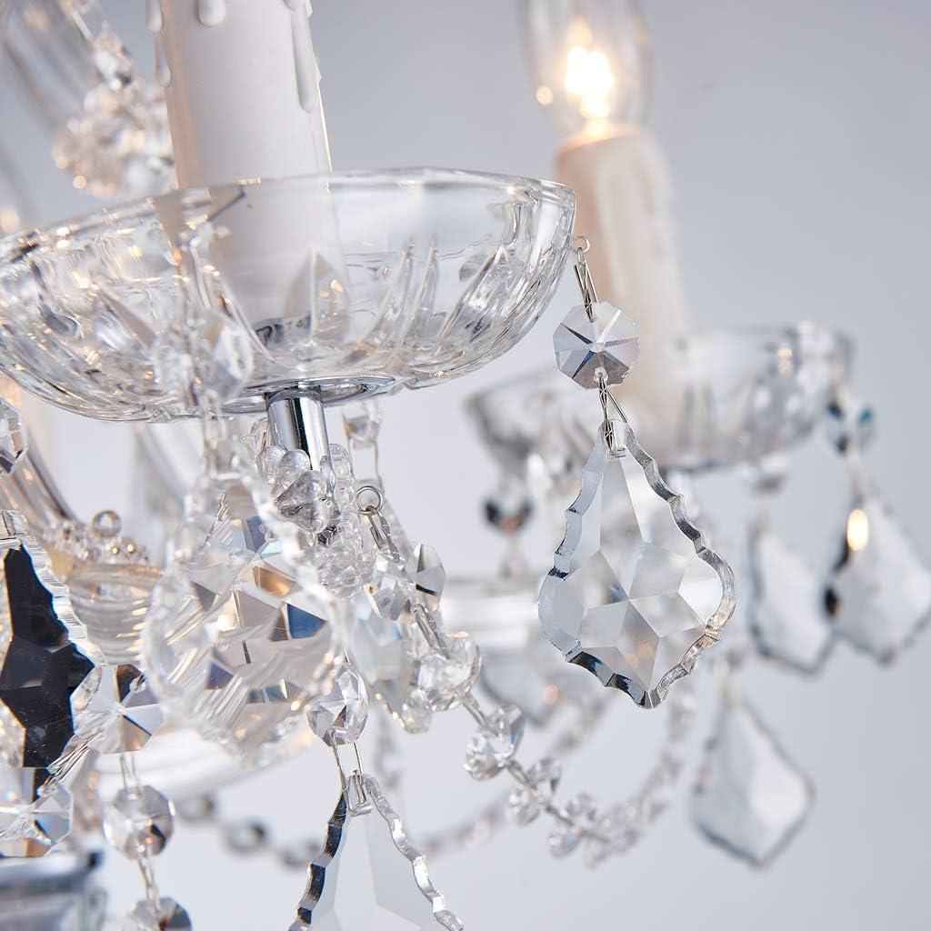 Elegant Chrome and Crystal 5-Light Candle Chandelier