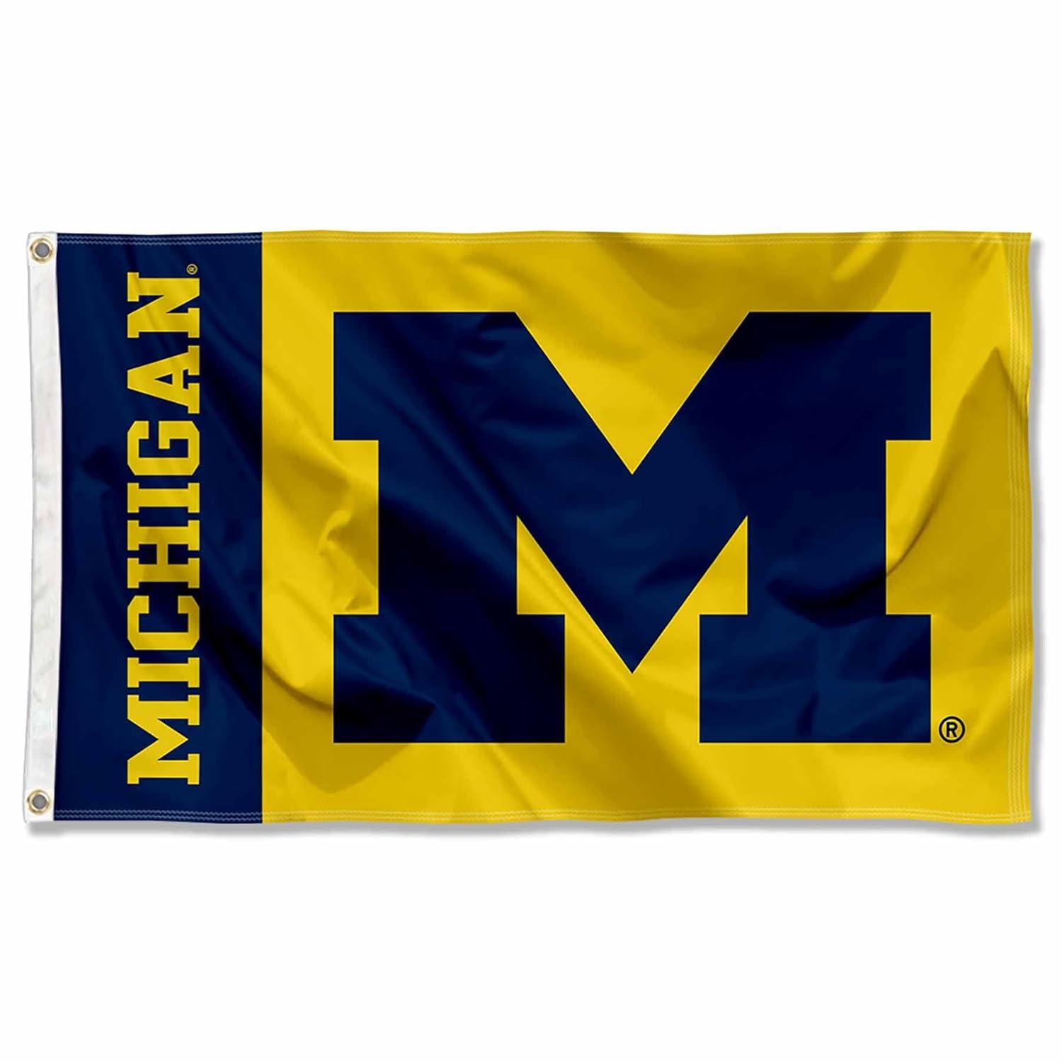 Michigan-Wolverine's 3X5 Indoor Outdoor Banner Flag w/grommets for hanging