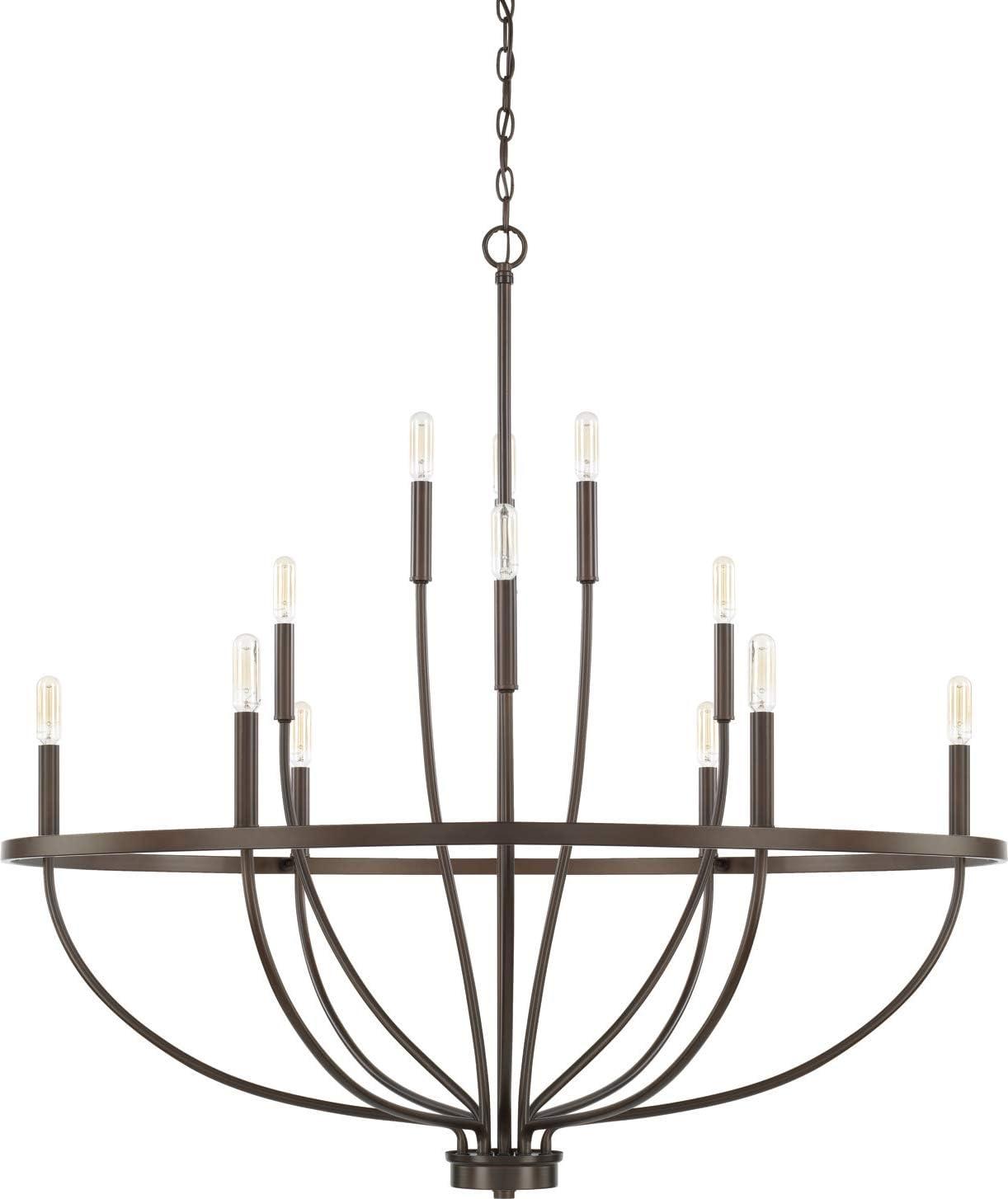 Capital Lighting 428501 Greyson 12 Light 40" Wide Taper Candle Chandelier - Bronze