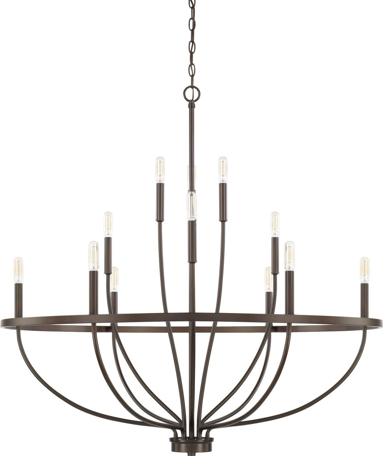 Capital Lighting 428501 Greyson 12 Light 40" Wide Taper Candle Chandelier - Bronze