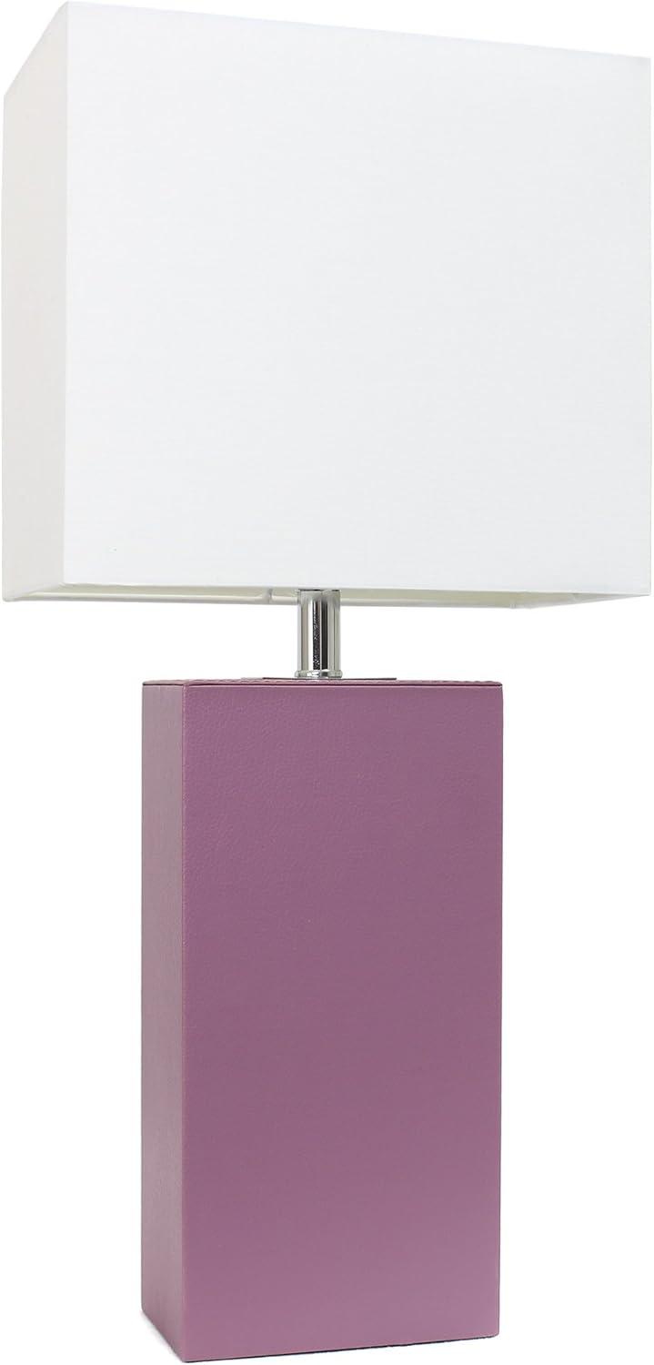 21" Monaco Avenue Modern Leather Table Lamp - Elegant Designs