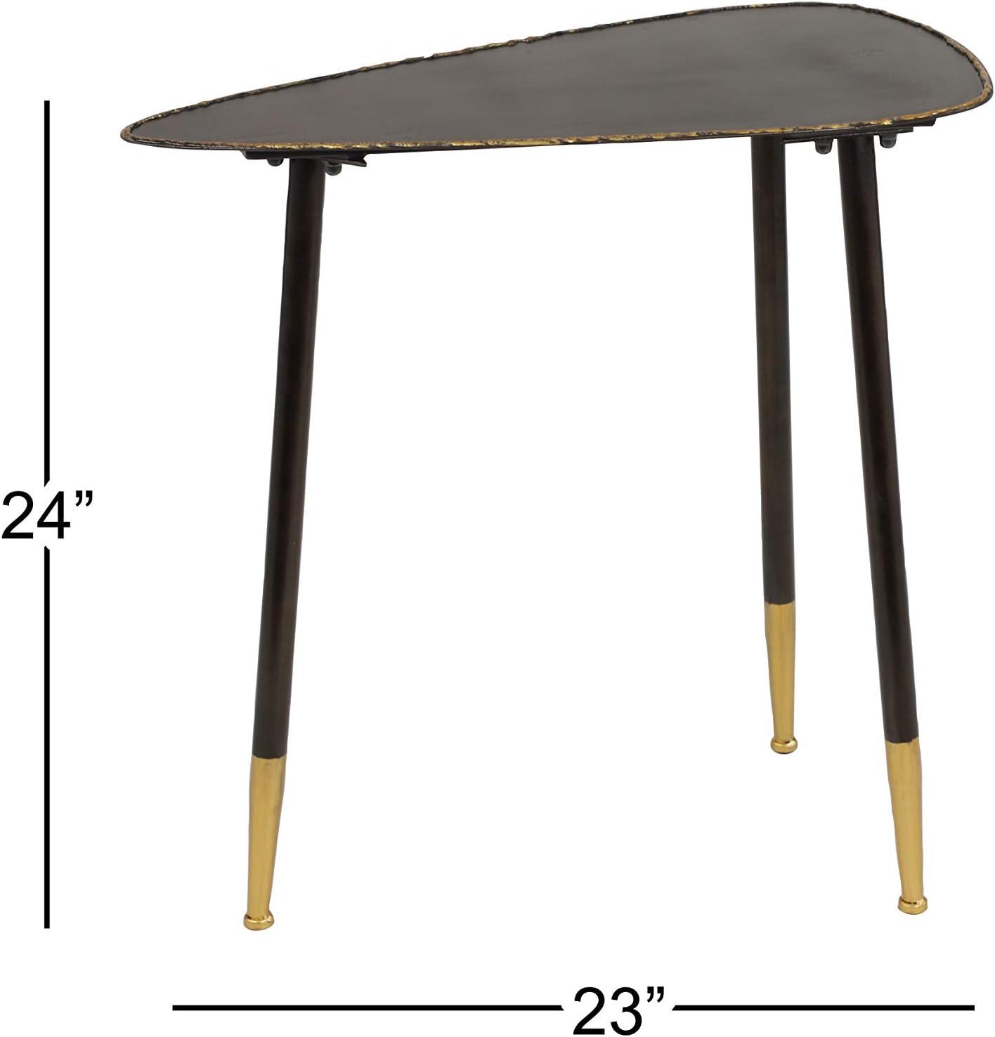 Black Solid Triangle 24" Metal Accent Table