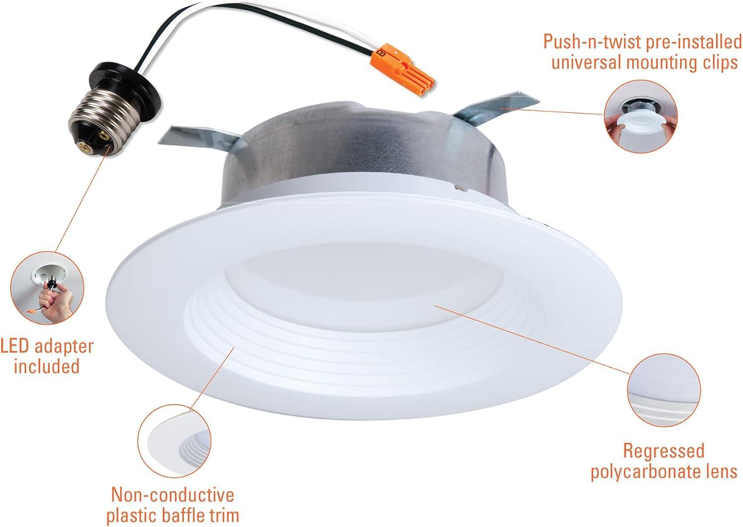 Halo 3019188 4 in. 8W Bright White LED Recessed Downlight