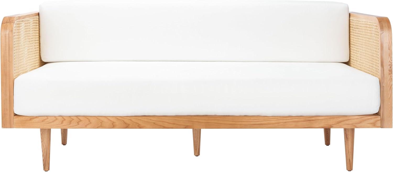 Helena Ivory Linen and Natural Ash Wood Twin Daybed with Drawer