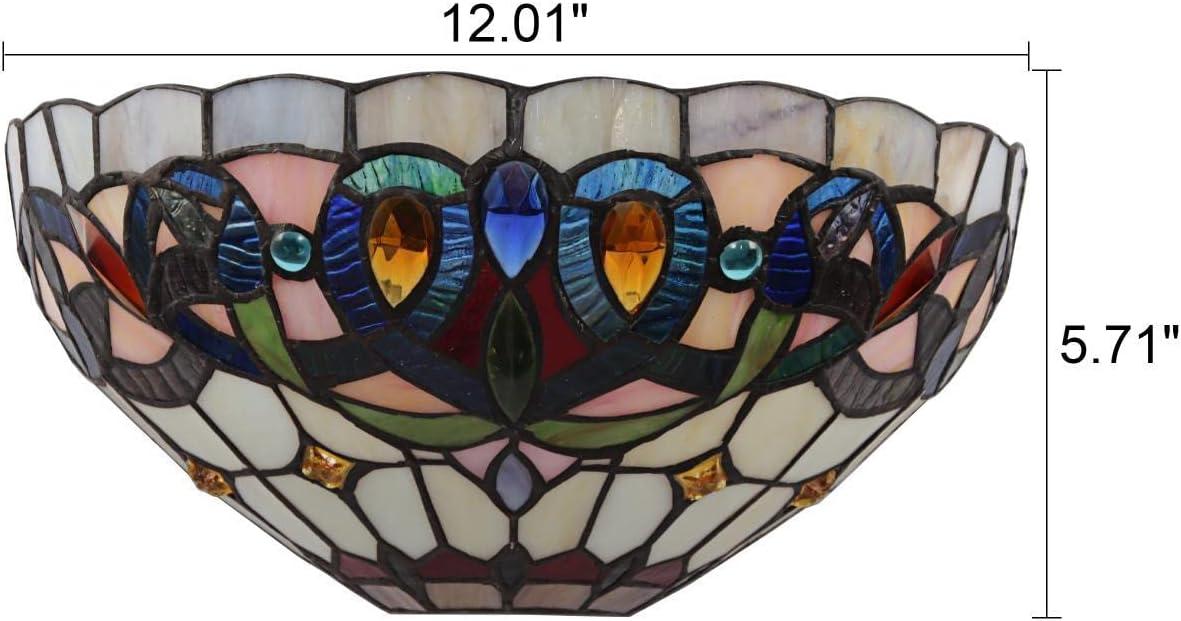 Victorian Tiffany-Style Black Stained Glass Wall Sconce