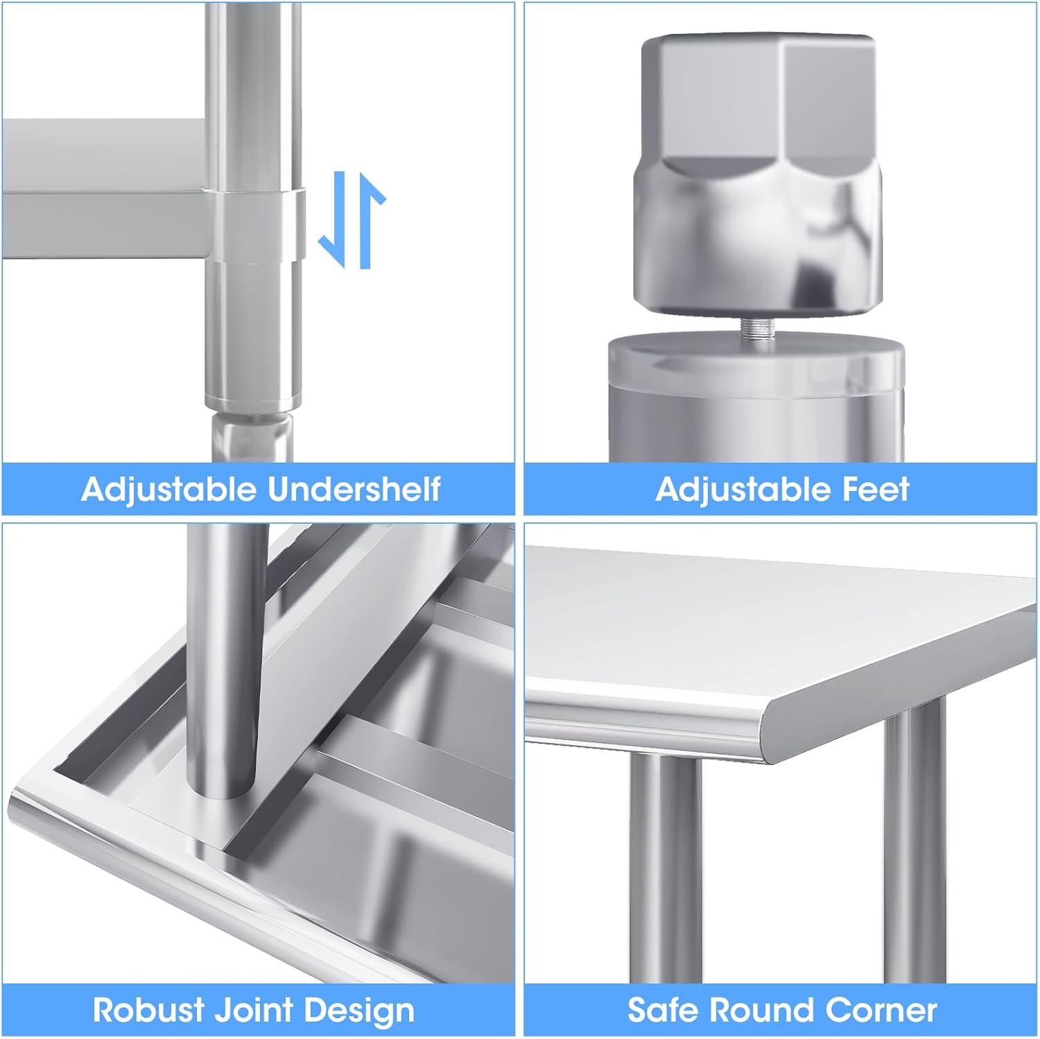 36" x 24" Stainless Steel Commercial Utility Prep Table