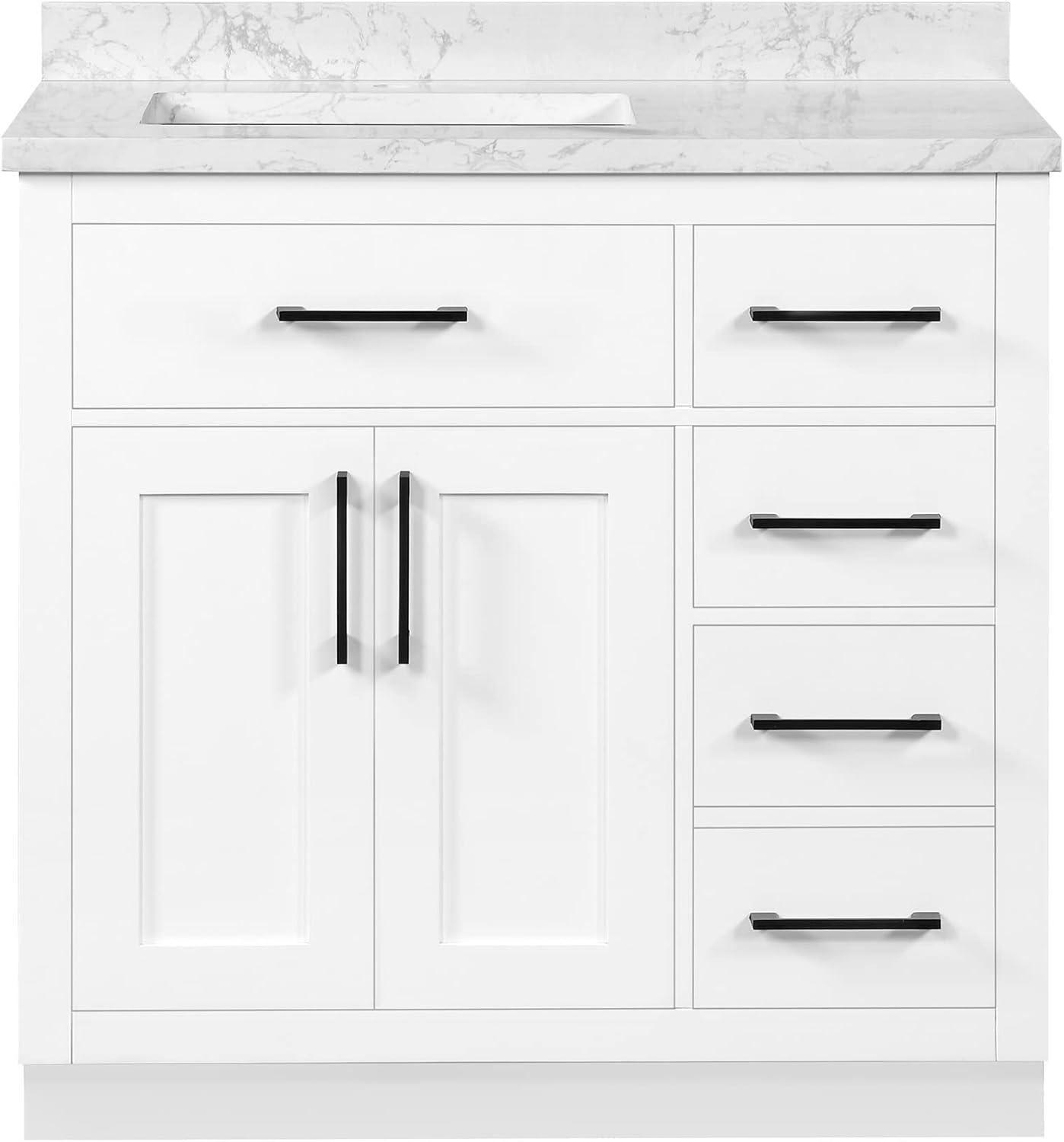 Ove Decors Athea 36 W x 22" D Freestanding Bathroom Vanity with Sink, Pure White