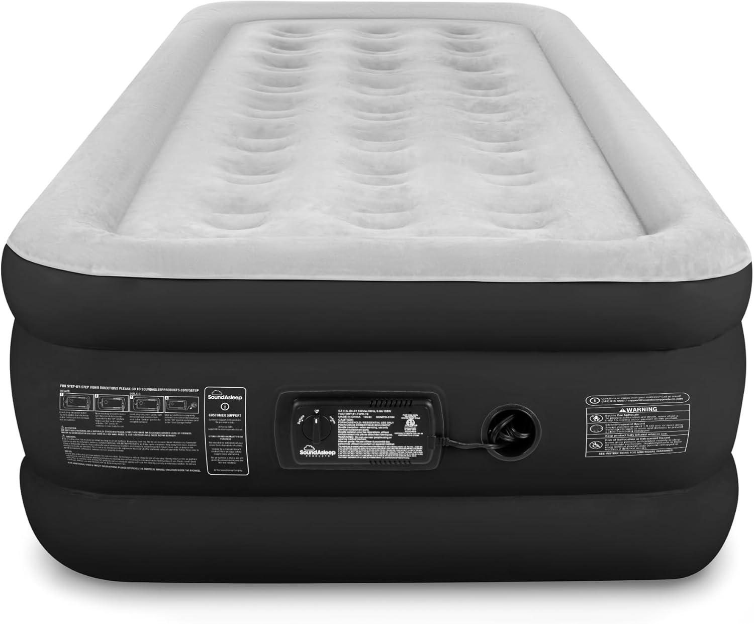 SoundAsleep Dream Series Air Mattress with ComfortCoil Technology & Internal High Capacity Pump -  Twin Extra Long (XL) - Blue