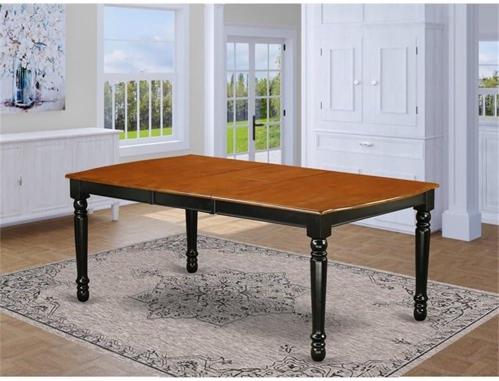 East West Furniture Dover Wood Butterfly Leaf Dining Table in Black/Cherry