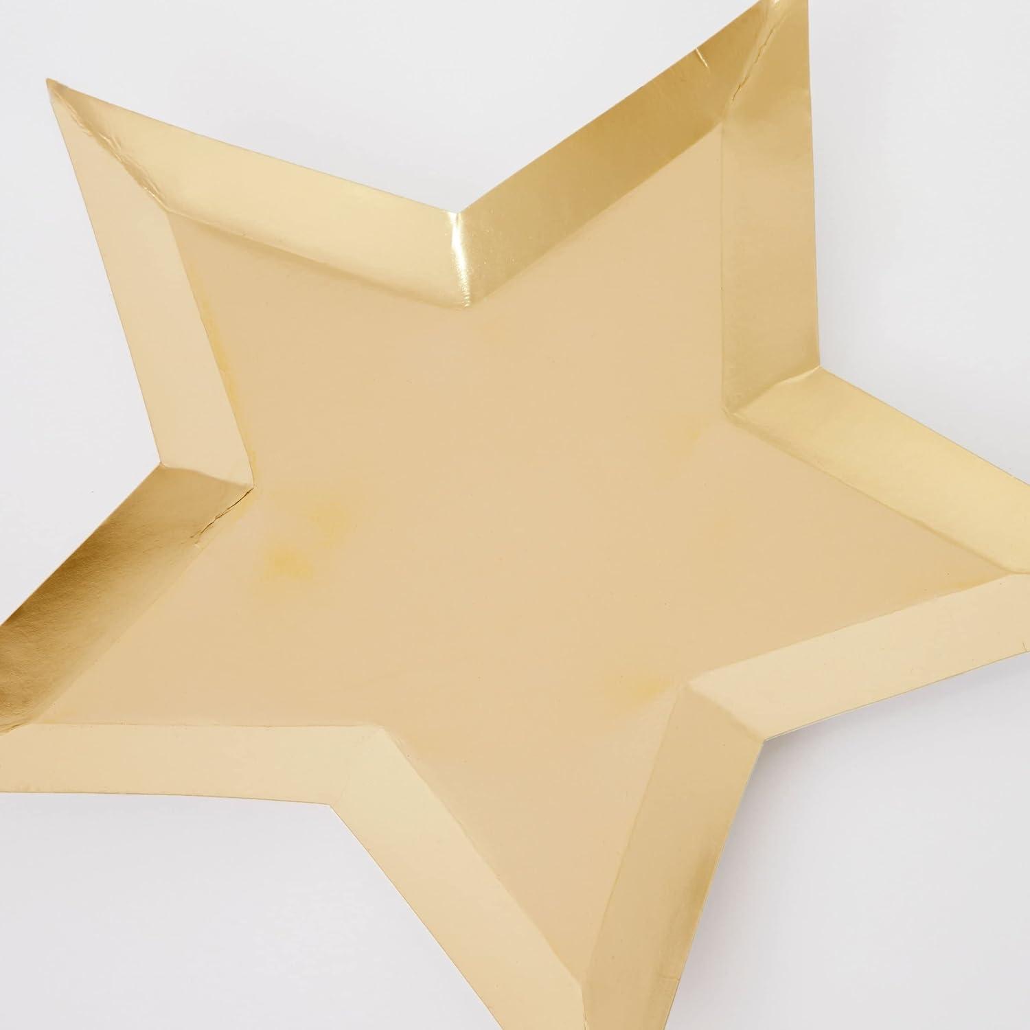 Meri Meri Gold Foil Star Plates (Pack of 8)