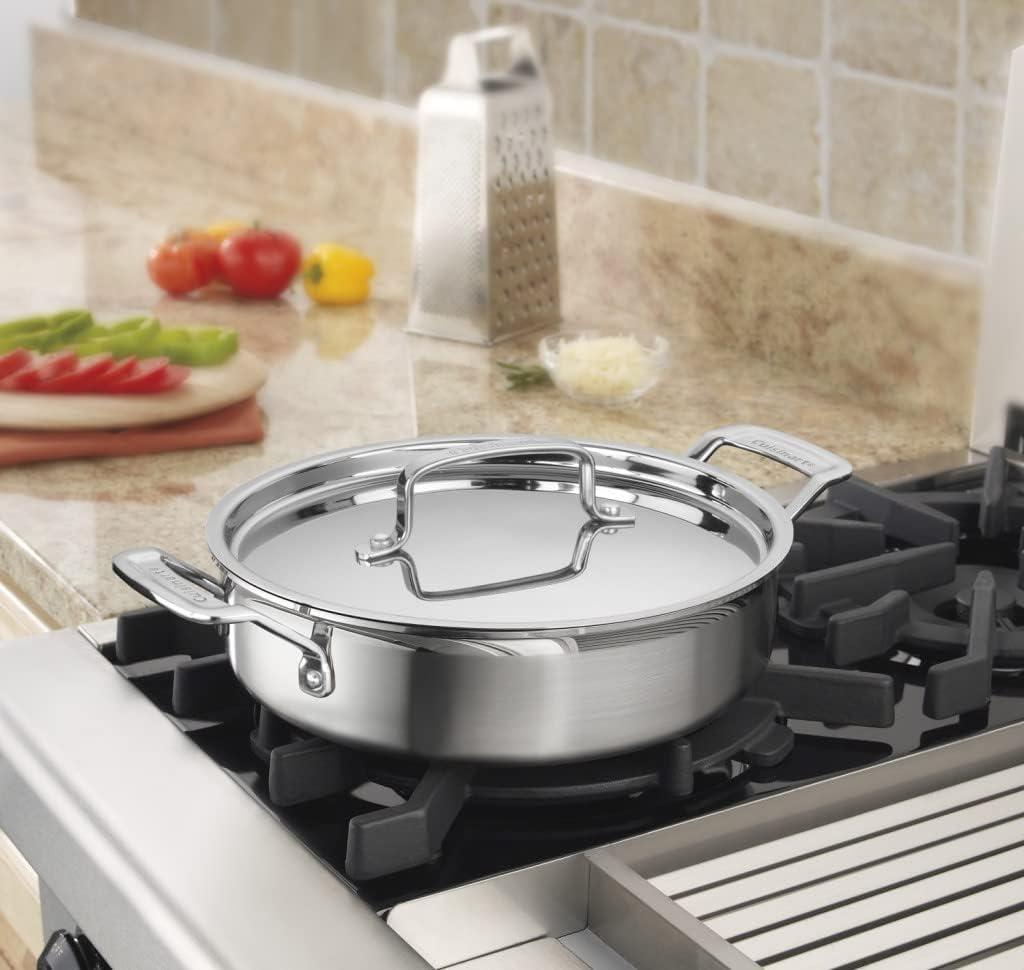 Brushed Stainless Steel 3-Quart Induction Ready Casserole