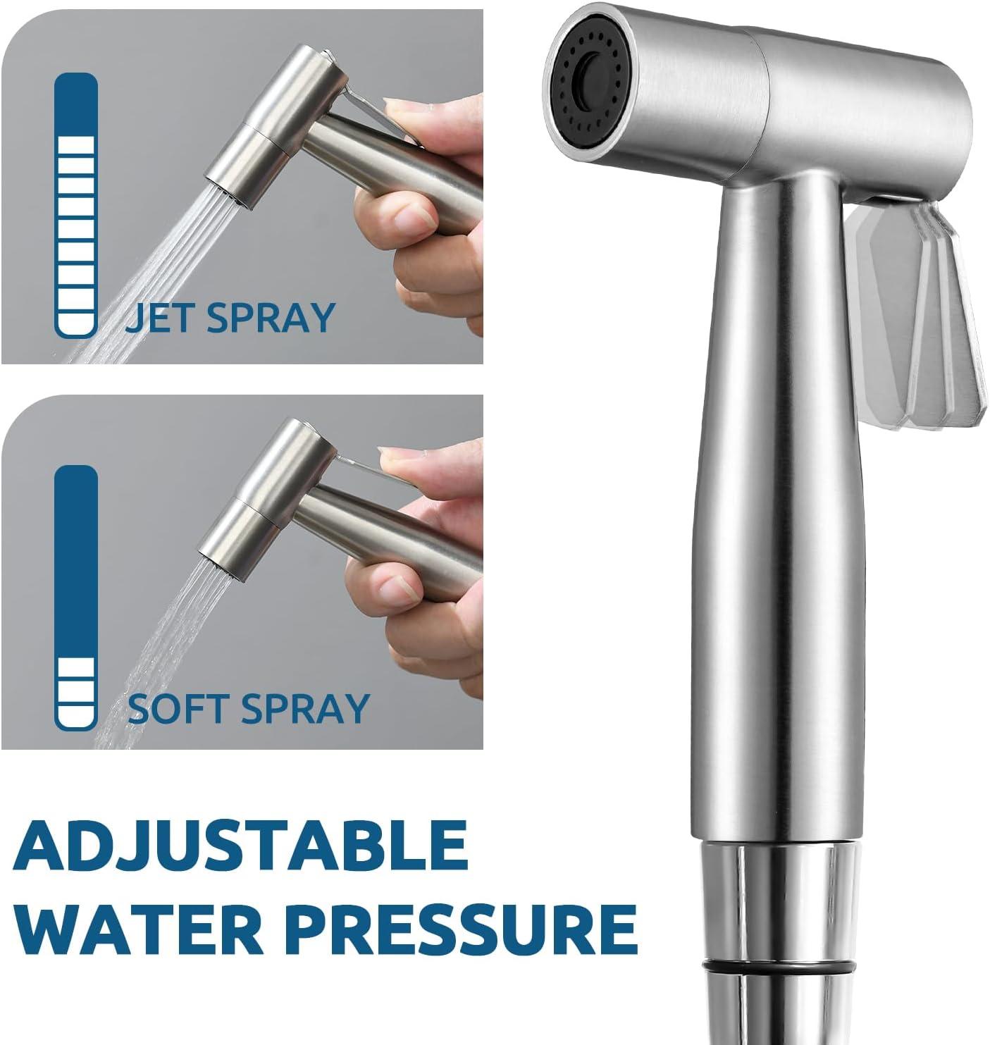 Handheld Bidet Sprayer - Hot & Cold Water, Adjustable Pressure, Muslim Shower Bidet for Feminine Wash