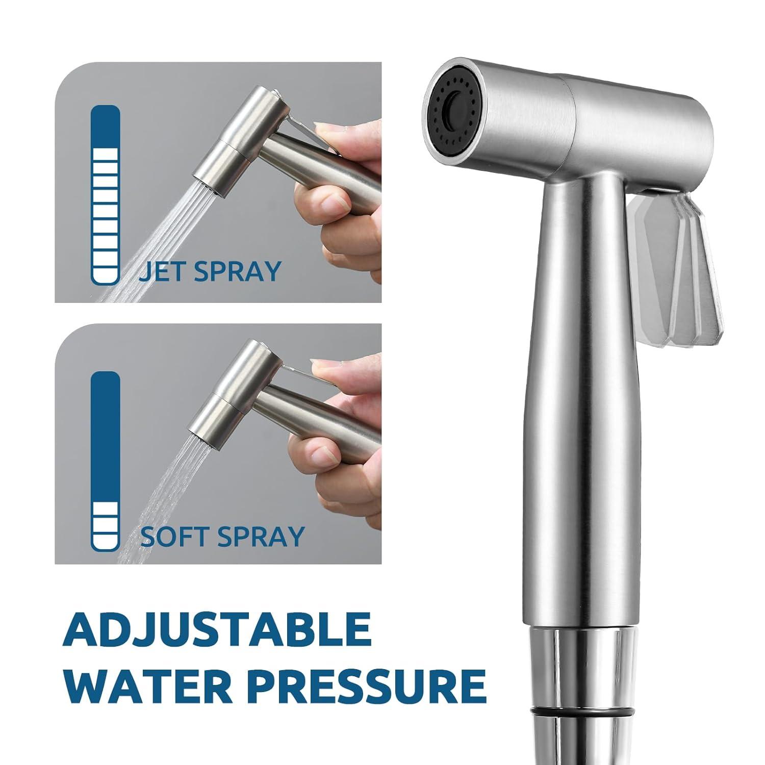 Handheld Bidet Sprayer - Hot & Cold Water, Adjustable Pressure, Muslim Shower Bidet for Feminine Wash