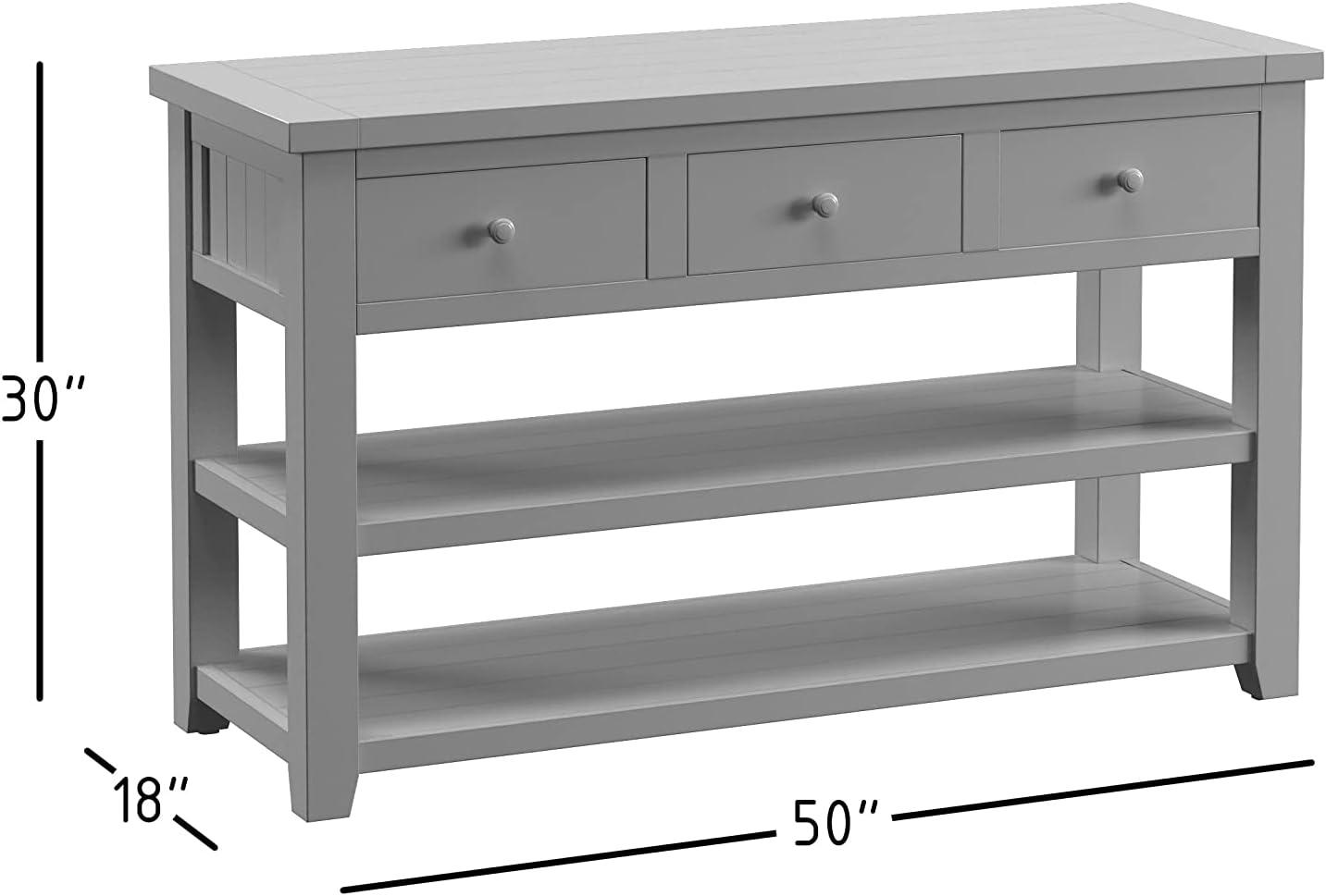 Jofran Madison County Rustic Reclaimed Solid Wood Farmhouse Sofa 50" Sofa Table
