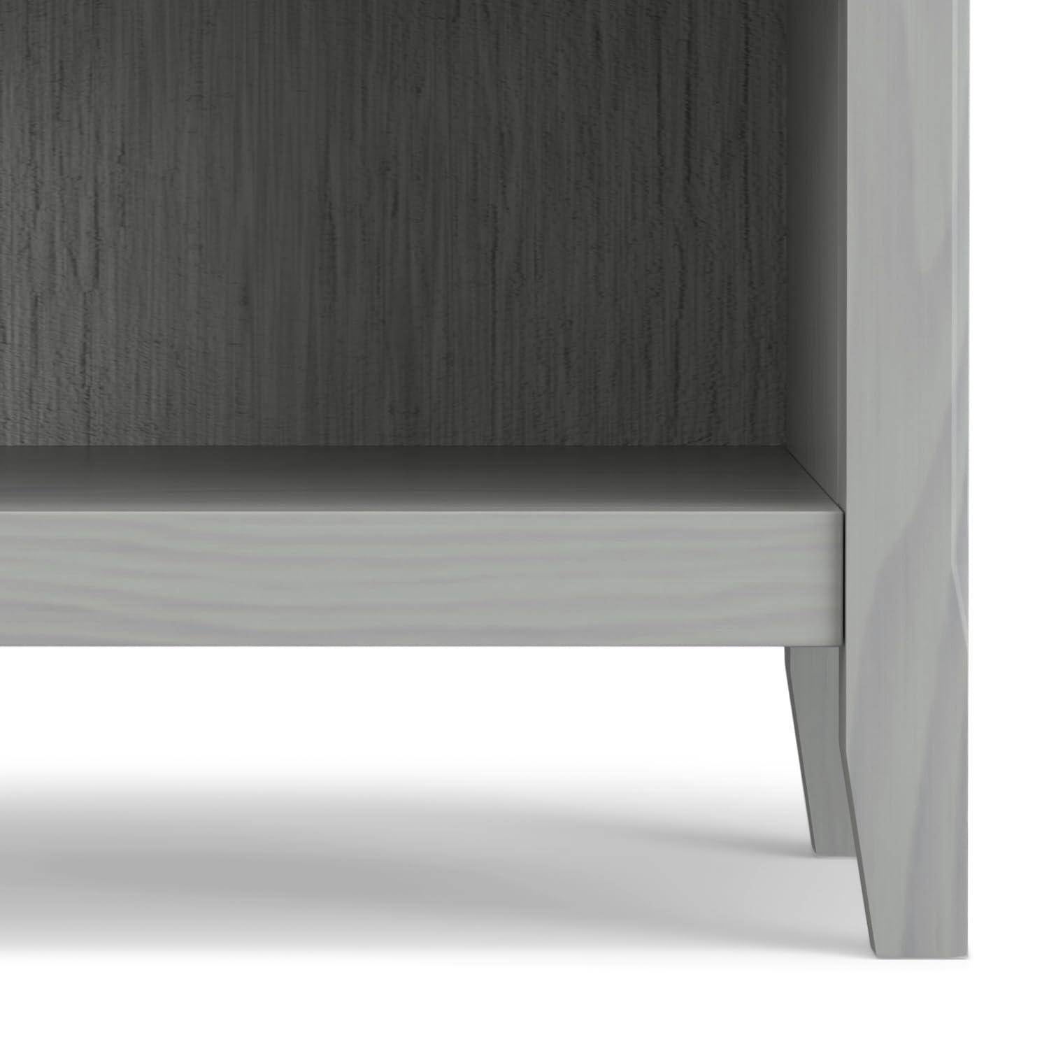 Simpli Home Amherst 24"W 2-Drawer Solid Wood Nightstand with Open Shelf