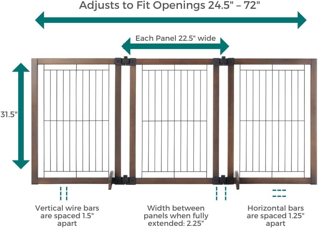 North States MyPet Extra-Wide Freestanding Versa-Lock Pet Gate, Expands to 72" Wide