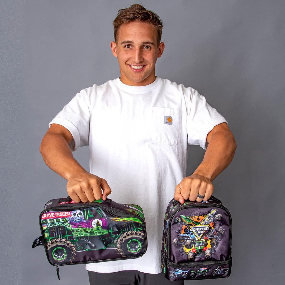 Monster Jam Lunch Box Grave Digger Truck Shaped Insulated Big Lunch Bag for Work Travel