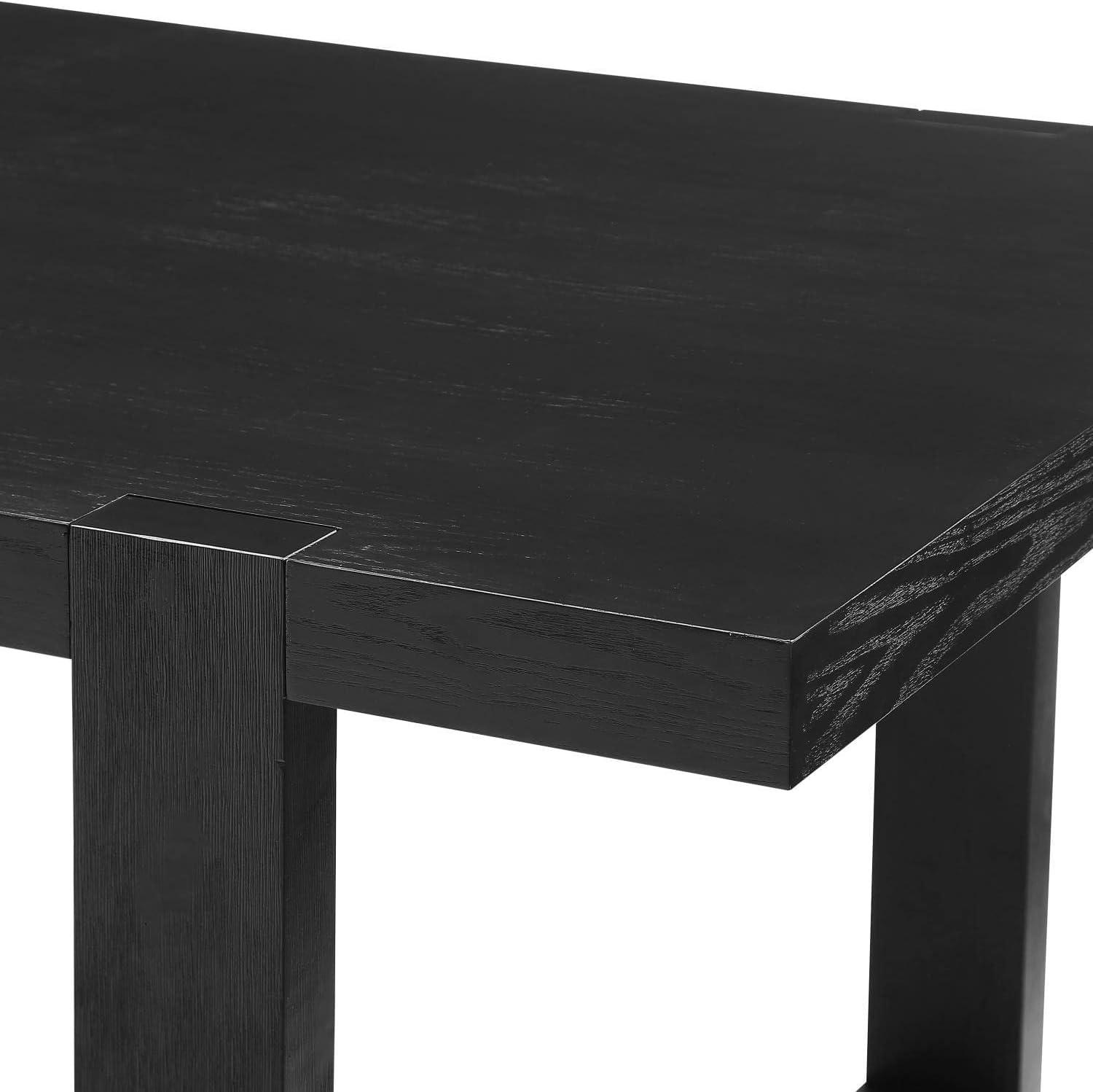 Yves Extendable Dining Table Gray - Steve Silver Co.: Seats 8, Modern Double-Pedestal, Removable Leaf