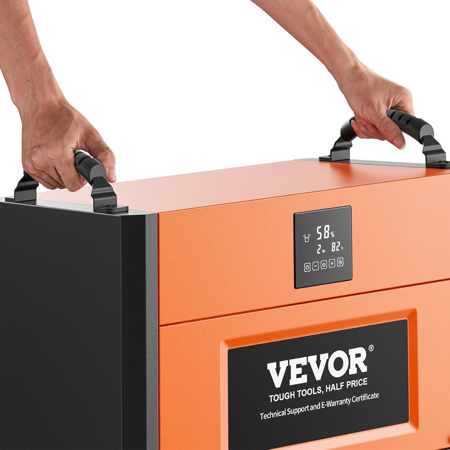 VEVOR 190 Pints Orange and Black Commercial Dehumidifier with Pump