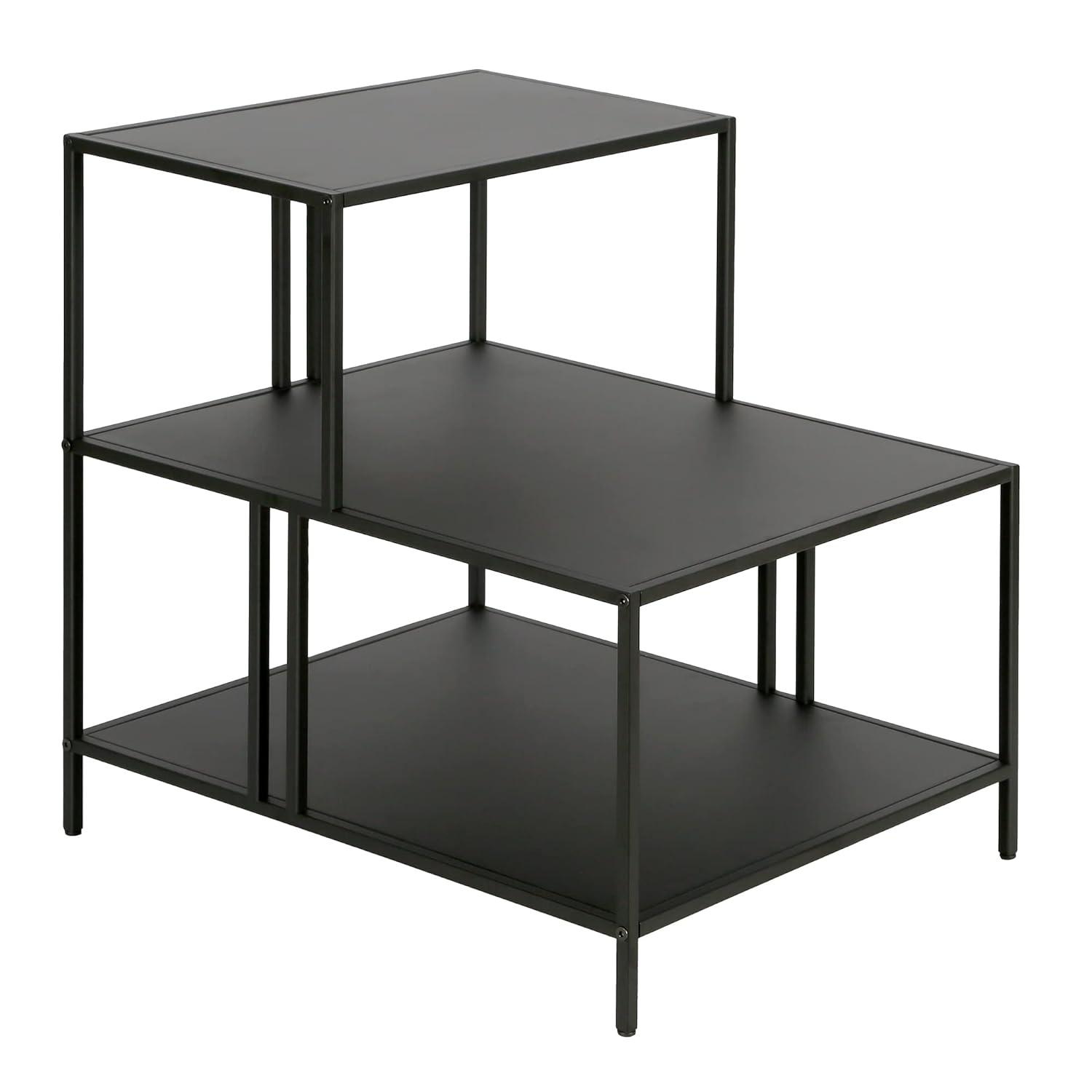 Evelyn&Zoe Cortland 20" Wide Rectangular Side Table, Blackened Bronze