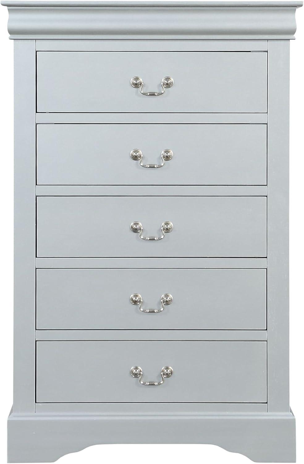 Transitional Style ACME Louis Philippe Chest in Platinum, 1 Pack