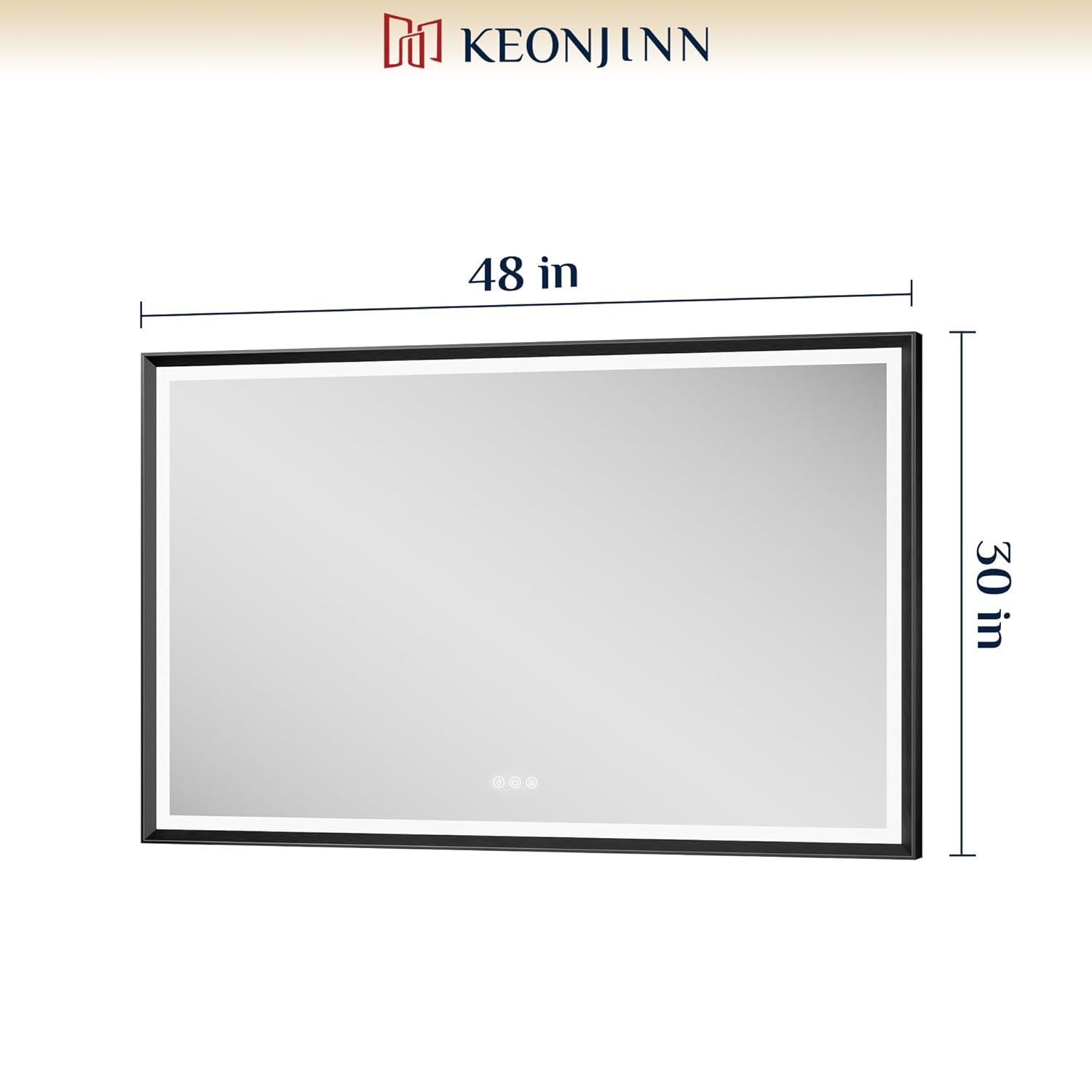 Ivy Bronx Keonjinn 40 X 24 In LED Bathroom Mirror With Lights, Adjustable 3 Color Lights, LED Vanity Mirror, Wall Mounted Anti-Fog Dimmable Mirror, UL Listed LED Driver, HD Tempered Glass(Horizontal/Vertical)