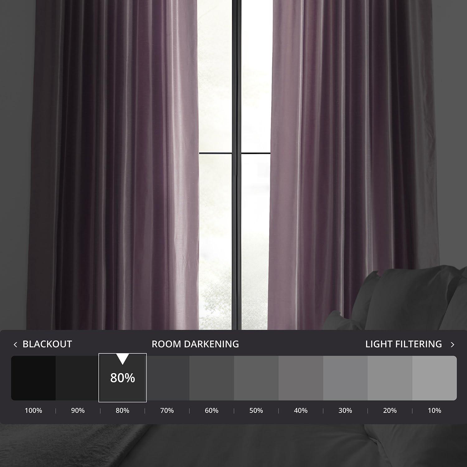 Rayne Vintage Textured Faux Dupioni Silk Room Darkening Curtains Window Single Curtain Panel