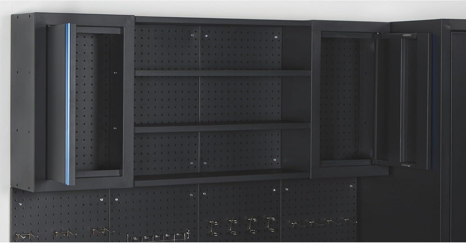 Strongway 6-Pc. Steel Garage Storage System with Drawers, Pegboard, Shelves, Tabletop, 2 Rolling Cabinets, 81.5in. x 75.7in.