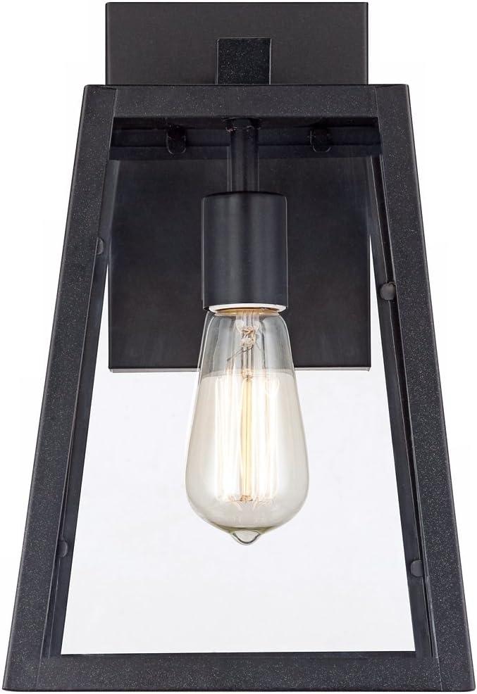 John Timberland Arrington Modern Outdoor Wall Light Fixture Mystic Black 13" Clear Glass for Post Exterior Barn Deck House Porch Yard Posts Patio Home