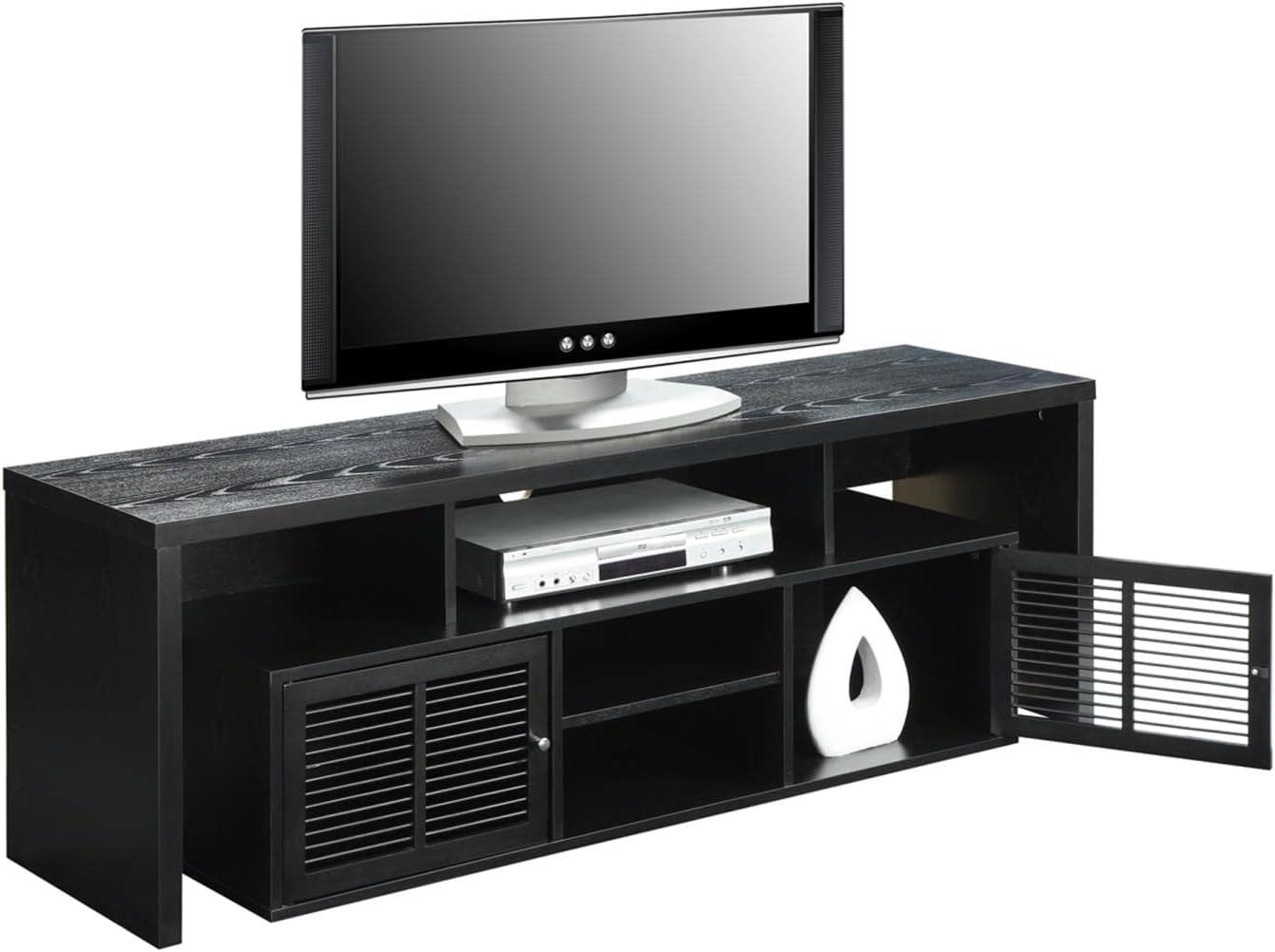 Convenience Concepts Designs2Go Lexington 59" TV Stand in Black Wood Finish